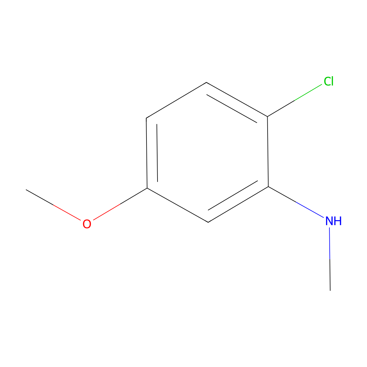 2-chloro-5-methoxy-N-methylaniline molecular structure, CAS 60857-67-2