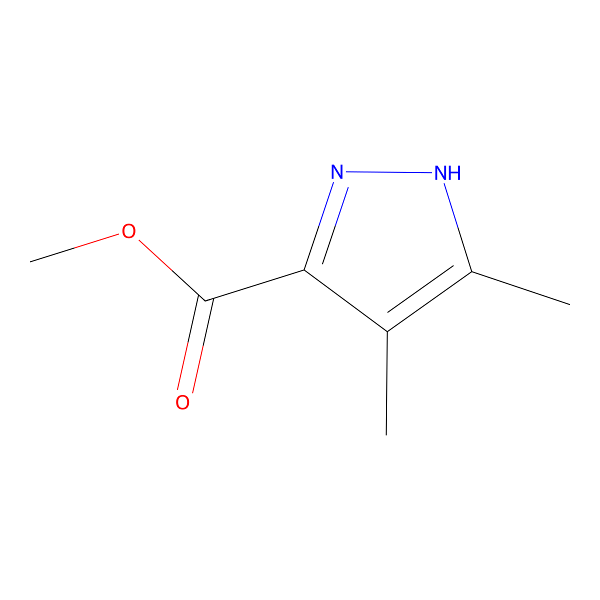 Methyl 4,5-dimethyl-1H-pyrazole-3-carboxylate molecular structure, CAS 60858-33-5