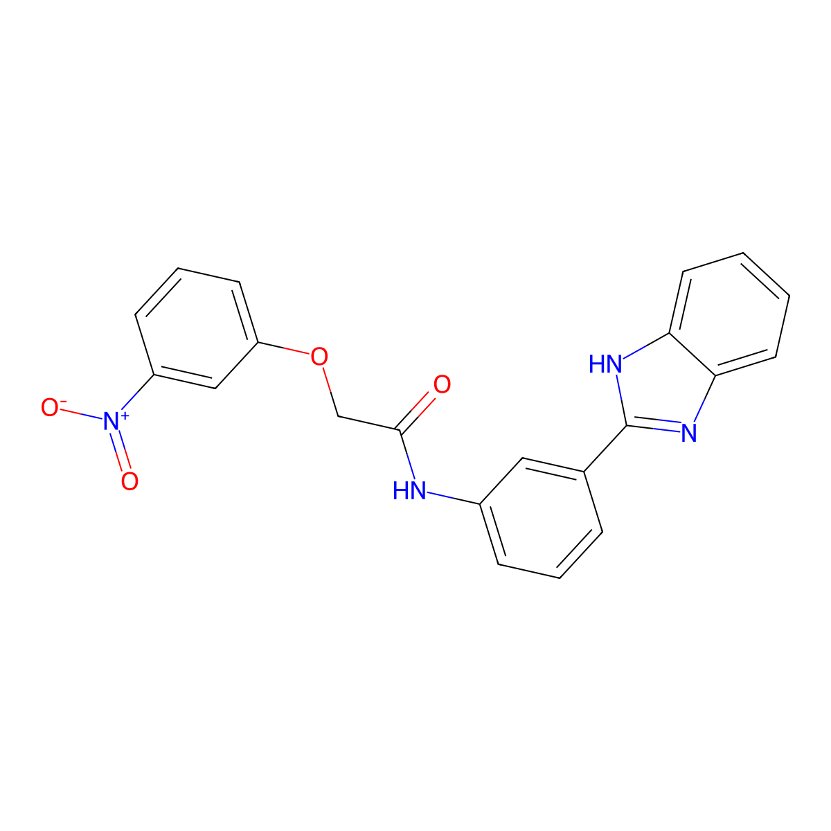 N-[3-(1H-benzimidazol-2-yl)phenyl]-2-(3-nitrophenoxy)acetamide molecular structure, CAS 6086-04-0