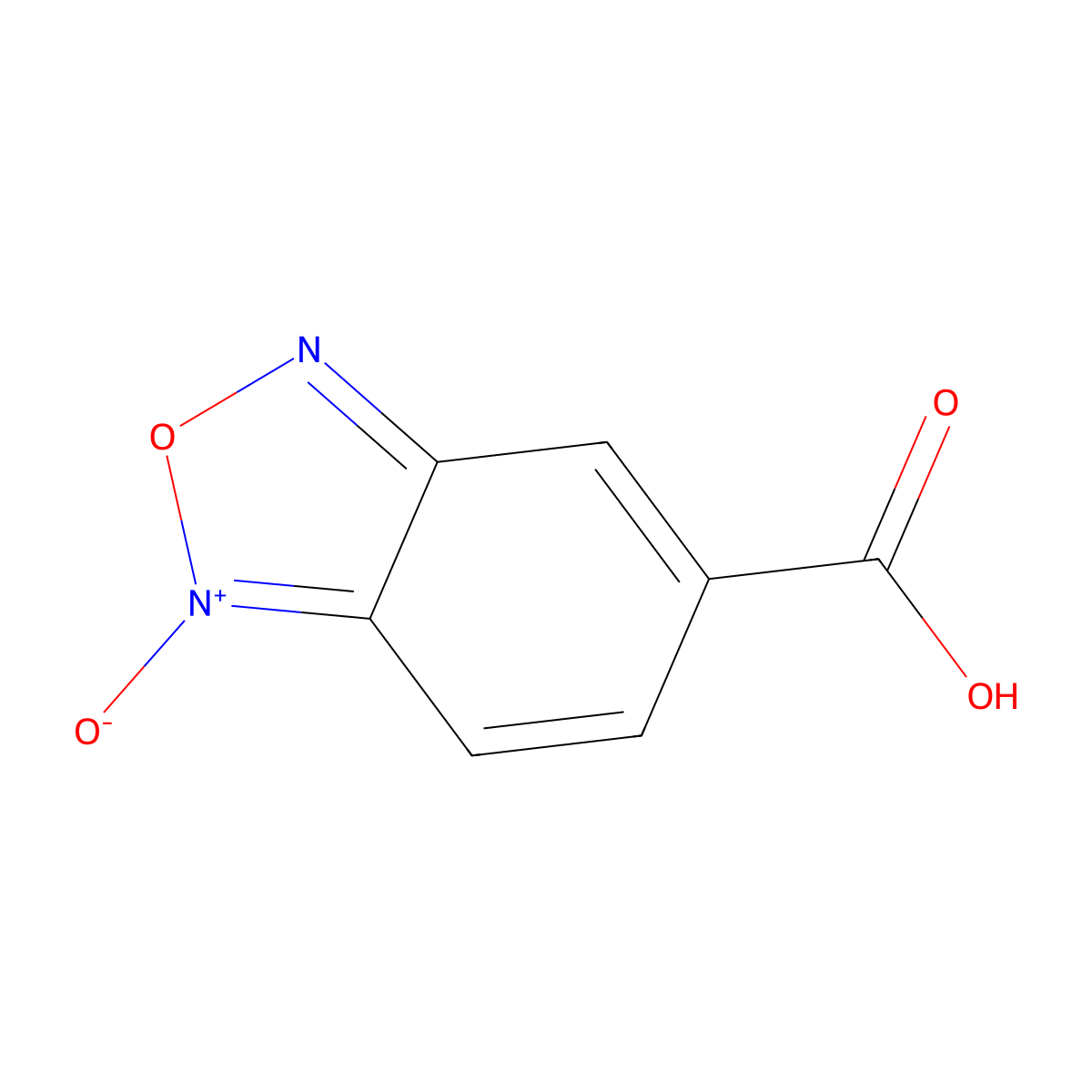 5-Carboxy-2,1,3-benzoxadiazol-1-ium-1-olate molecular structure, CAS 6086-24-4