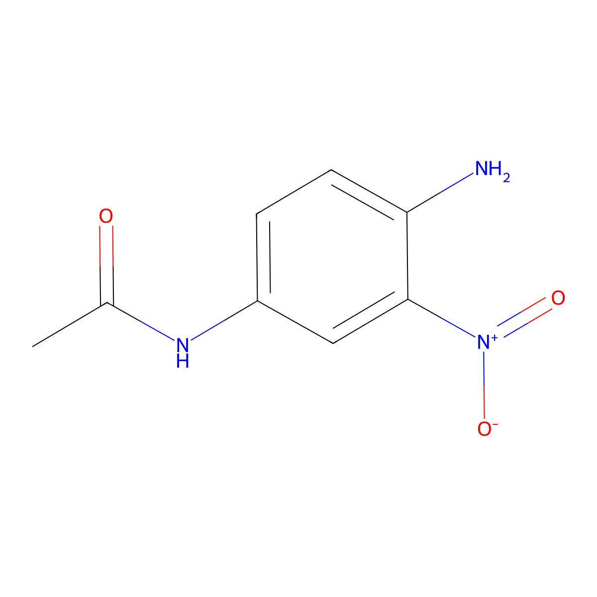 N-(4-amino-3-nitrophenyl)acetamide molecular structure, CAS 6086-29-9