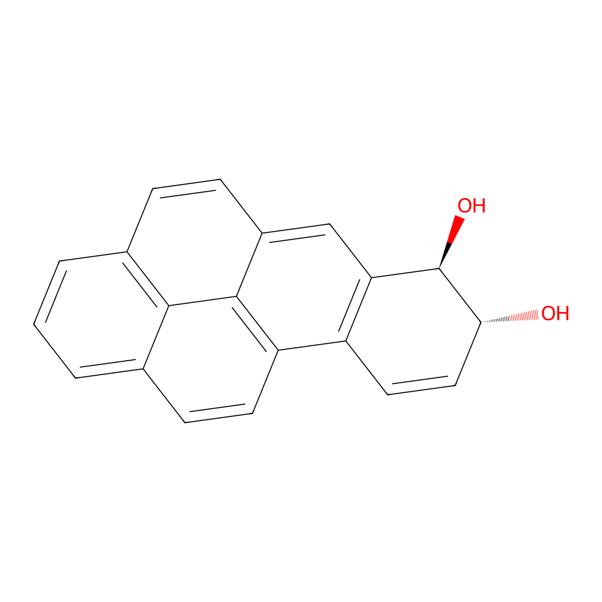 (-)-trans-7,8-Dihydroxy-7,8-dihydrobenzo[a]pyrene molecular structure, CAS 60864-95-1
