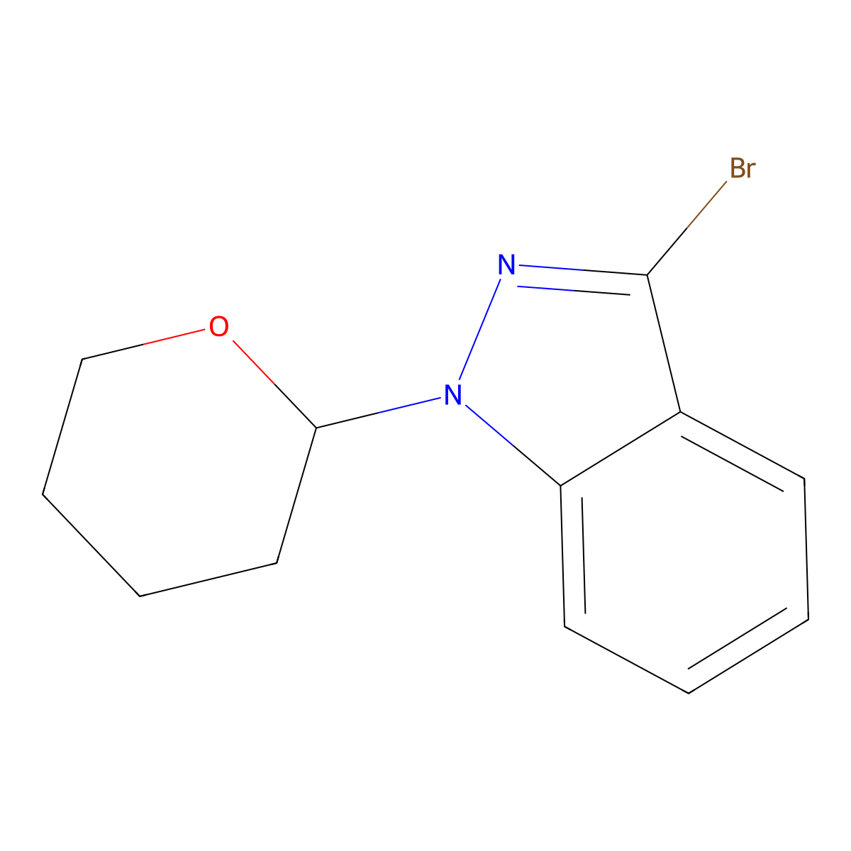 3-bromo-1-(oxan-2-yl)-1H-indazole molecular structure, CAS 60869-95-6