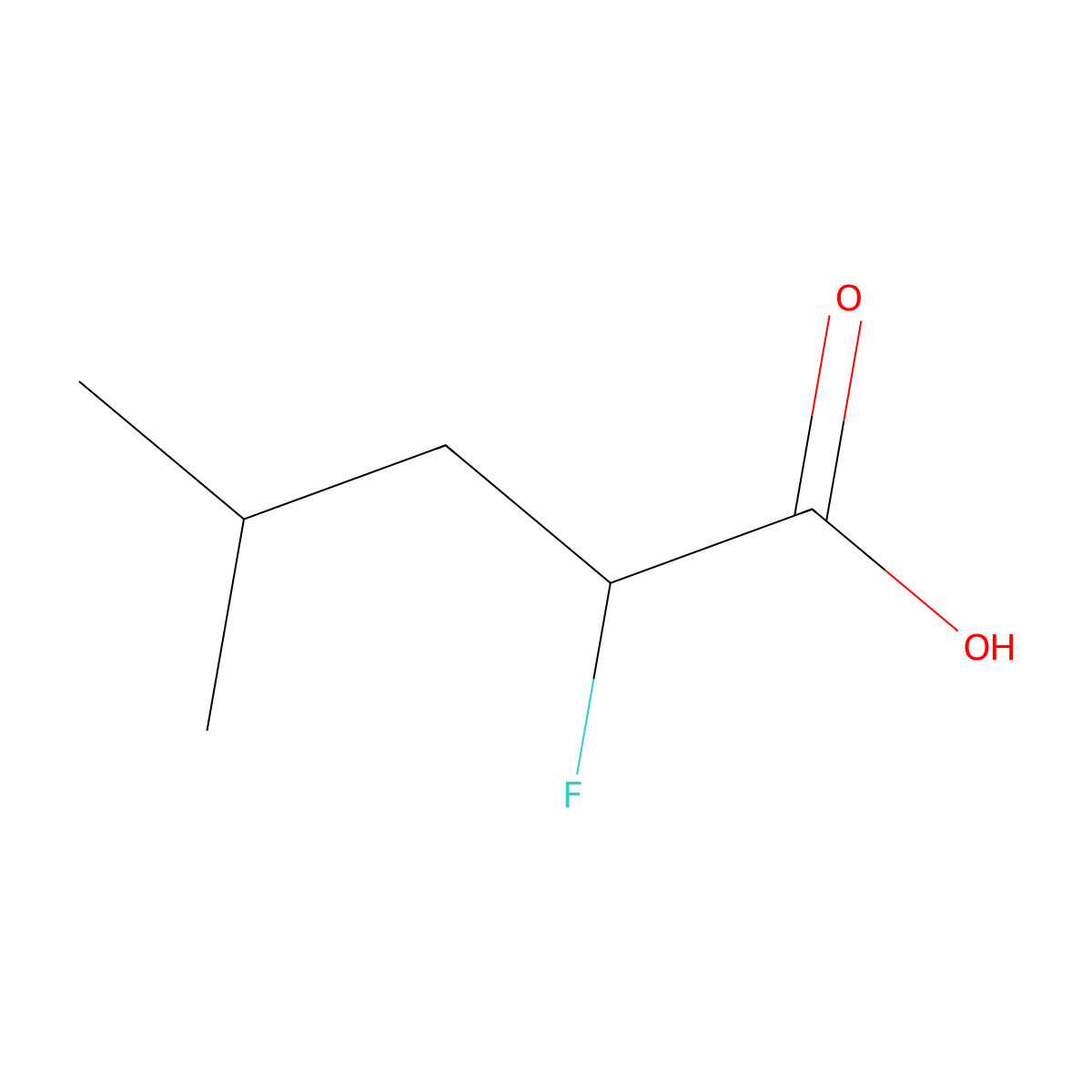 2-Fluoro-4-methylpentanoic acid molecular structure, CAS 6087-17-8