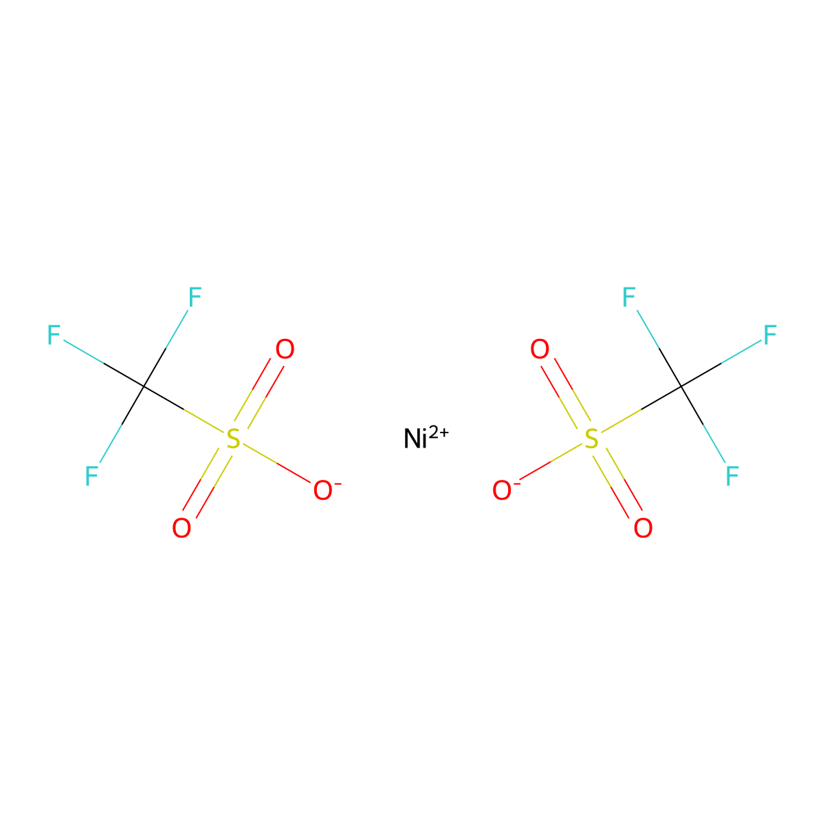 Nickel(II) Trifluoromethanesulfonate molecular structure, CAS 60871-84-3