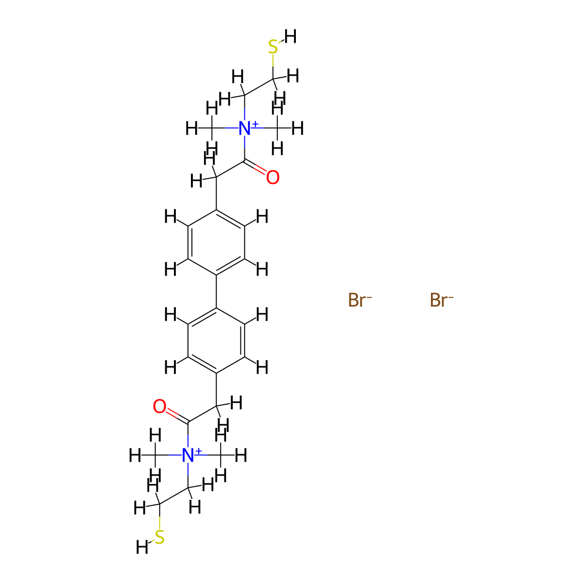 Ammonium, 4,4'-biphenylenebis(2-oxoethylene)bis((2-mercaptoethyl)dimethyl-, dibromide molecular structure, CAS 60872-42-6