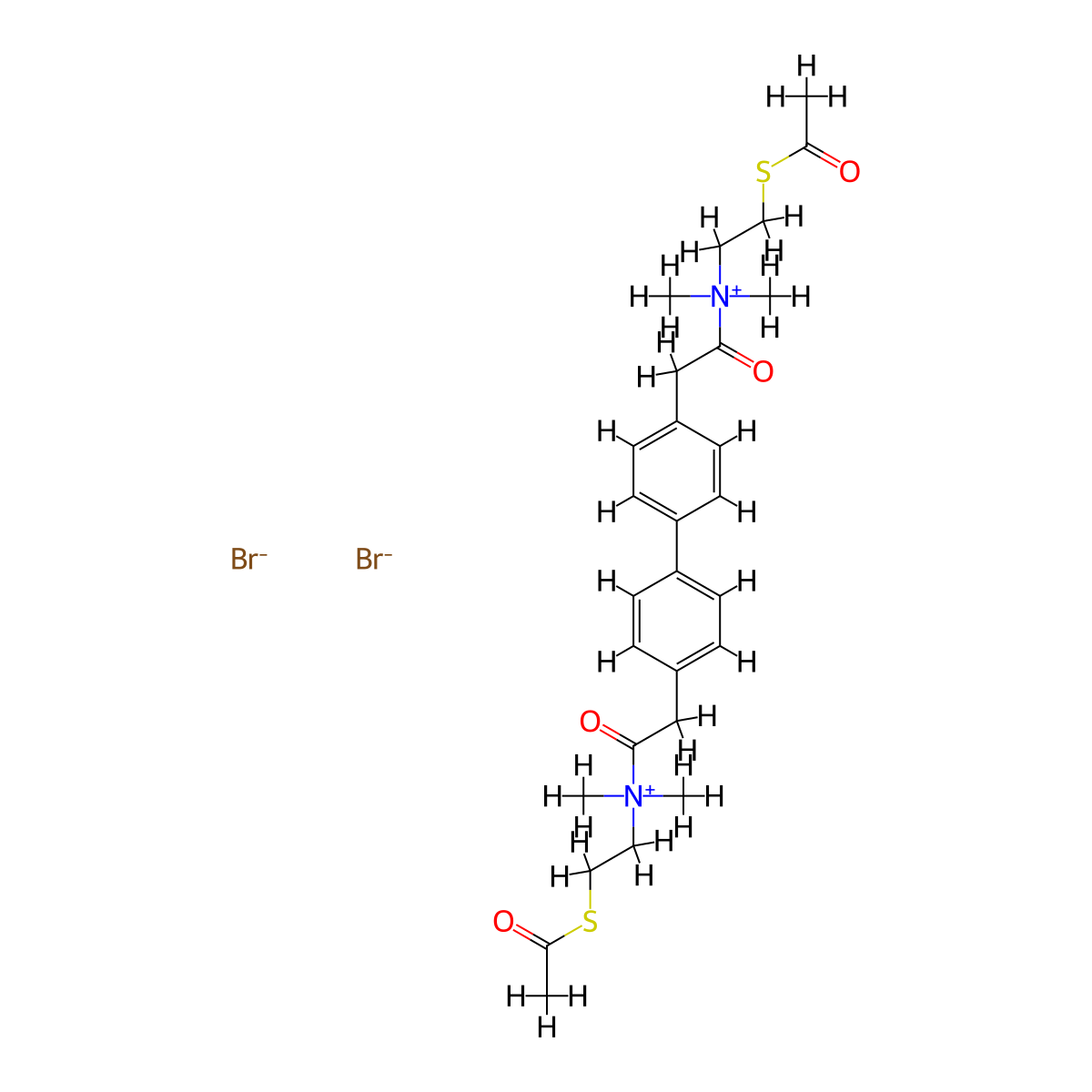 Ammonium, (4,4'-biphenylenebis(2-oxoethylene))bis((2-acetylthioethyl)dimethyl-, dibromide molecular structure, CAS 60872-43-7