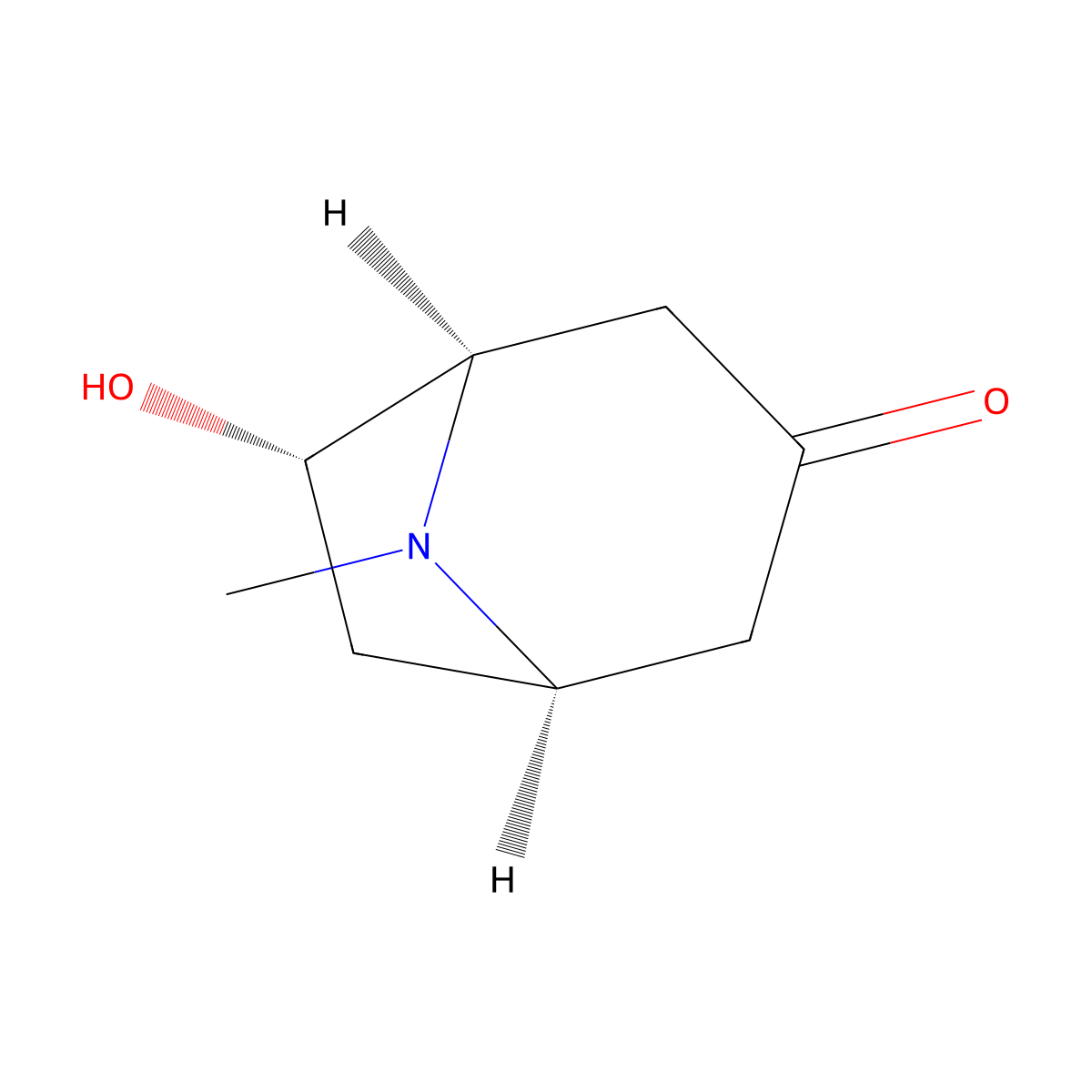 (1R,5R,6S)-rel-6-Hydroxy-8-methyl-8-azabicyclo[3.2.1]octan-3-one molecular structure, CAS 60873-19-0