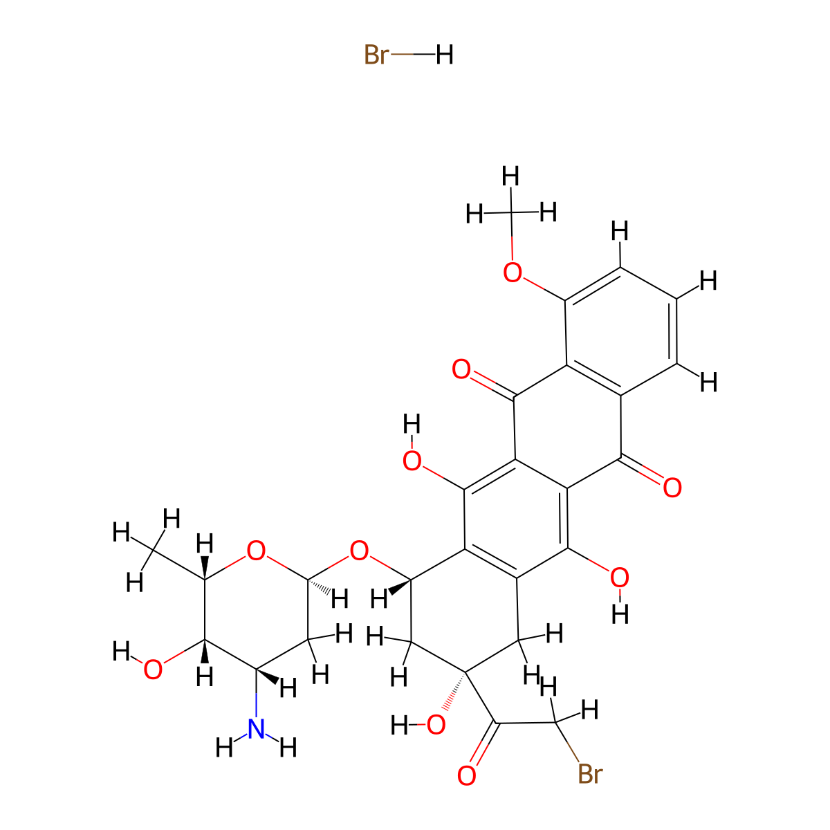 14-Bromodaunorubicin hydrobromide molecular structure, CAS 60873-68-9