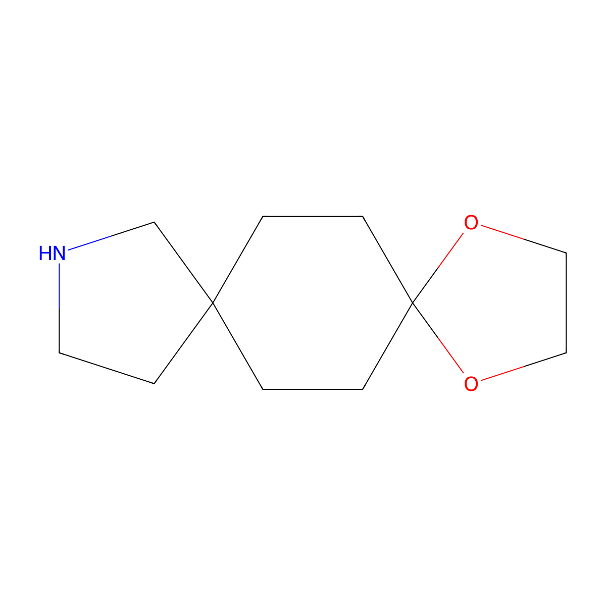 1,4-Dioxa-10-azadispiro[4.2.4.2]tetradecane molecular structure, CAS 60874-99-9
