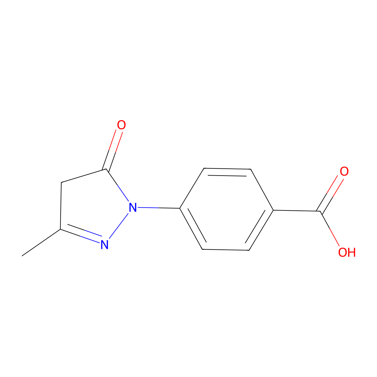 4-(3-Methyl-5-oxo-2-pyrazolin-1-yl)benzoic acid molecular structure, CAS 60875-16-3