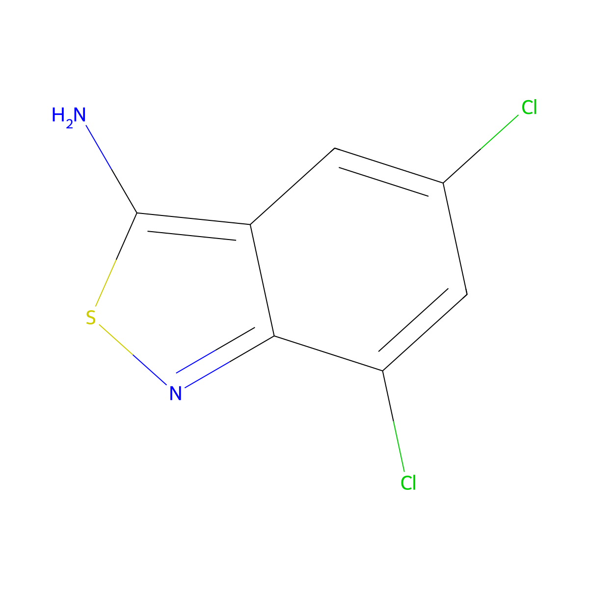 2,1-Benzisothiazol-3-amine, 5,7-dichloro- molecular structure, CAS 60877-79-4