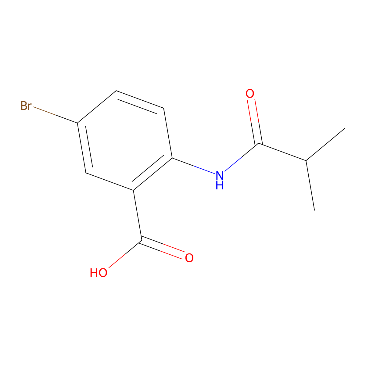 5-Bromo-2-[(2-methylpropanoyl)amino]benzoic acid molecular structure, CAS 6088-29-5