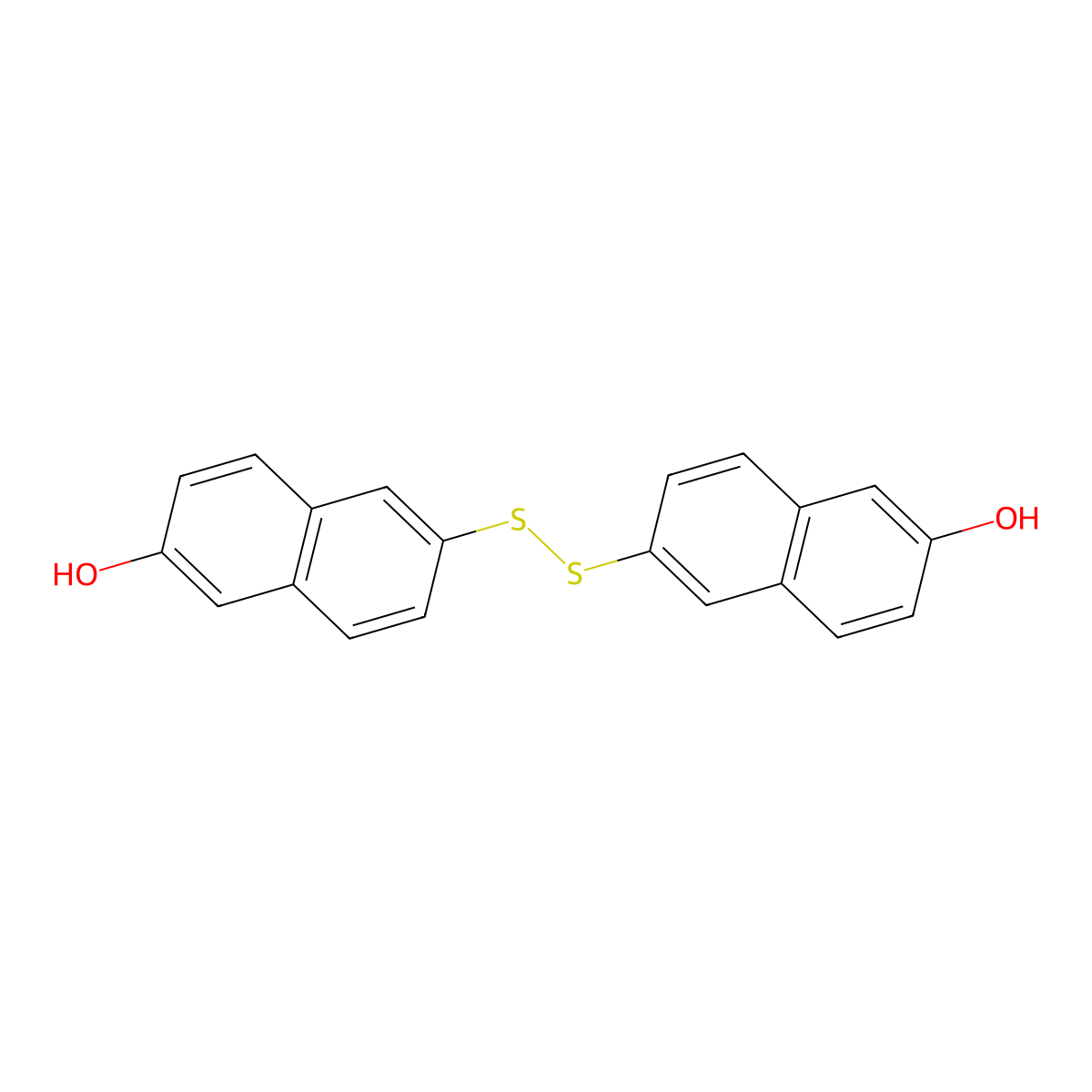 2,2'-Dihydroxy-6,6'-dinaphthyldisulfide molecular structure, CAS 6088-51-3
