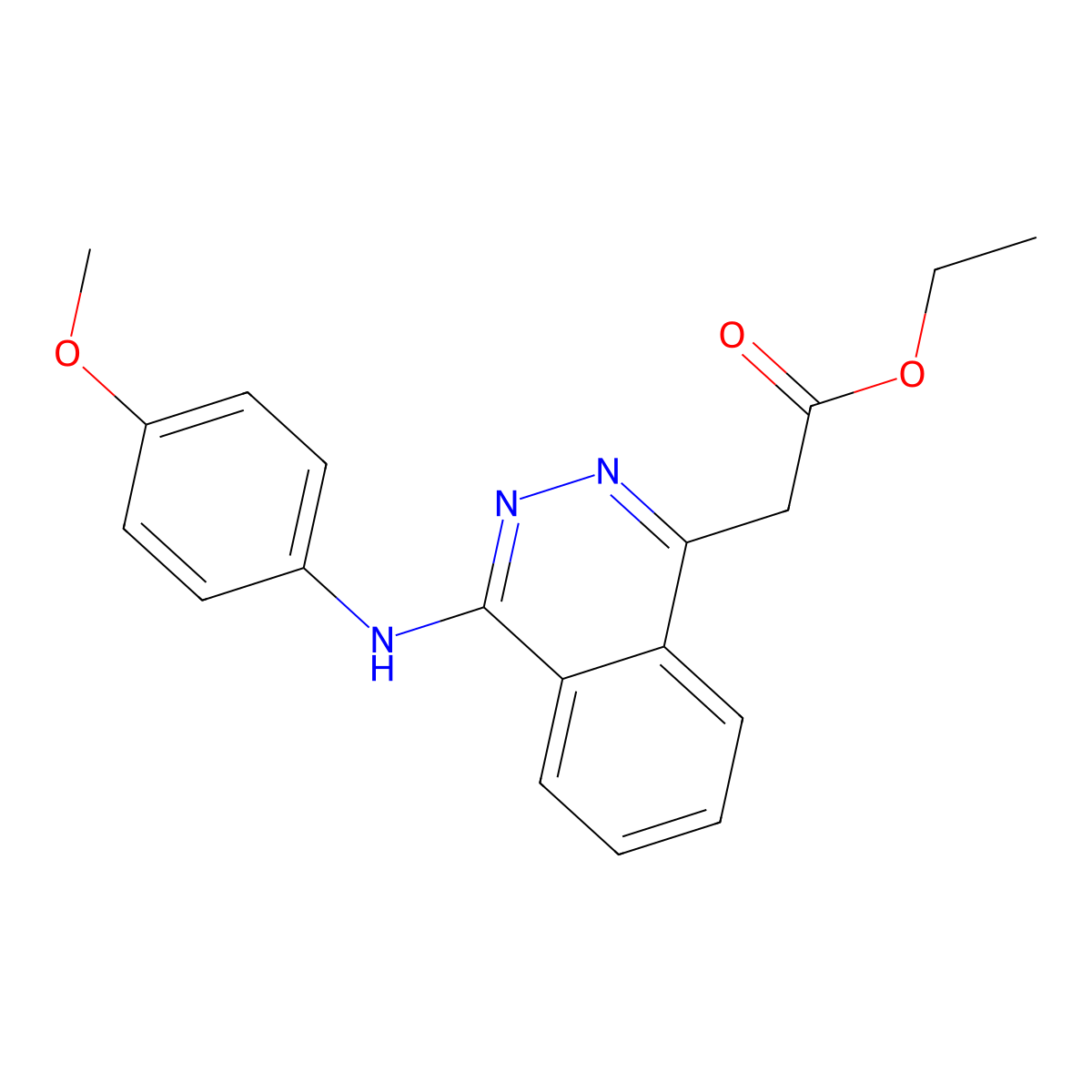 Ethyl [4-(4-methoxyanilino)phthalazin-1-yl]acetate molecular structure, CAS 6088-60-4