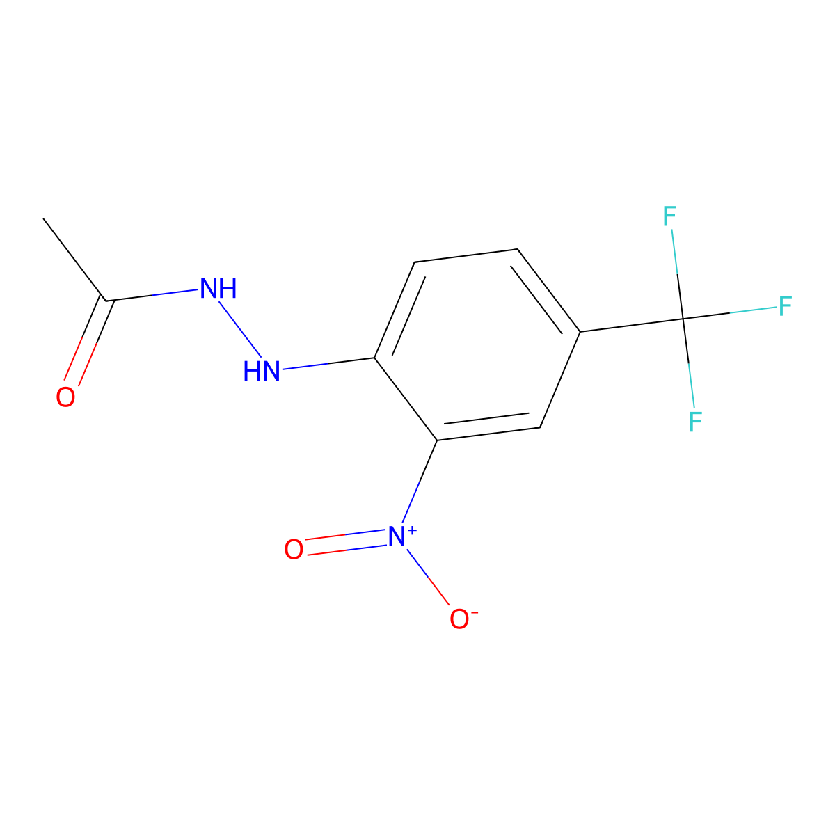 N'-(2-Nitro-4-(trifluoromethyl)phenyl)acetohydrazide molecular structure, CAS 60882-61-3