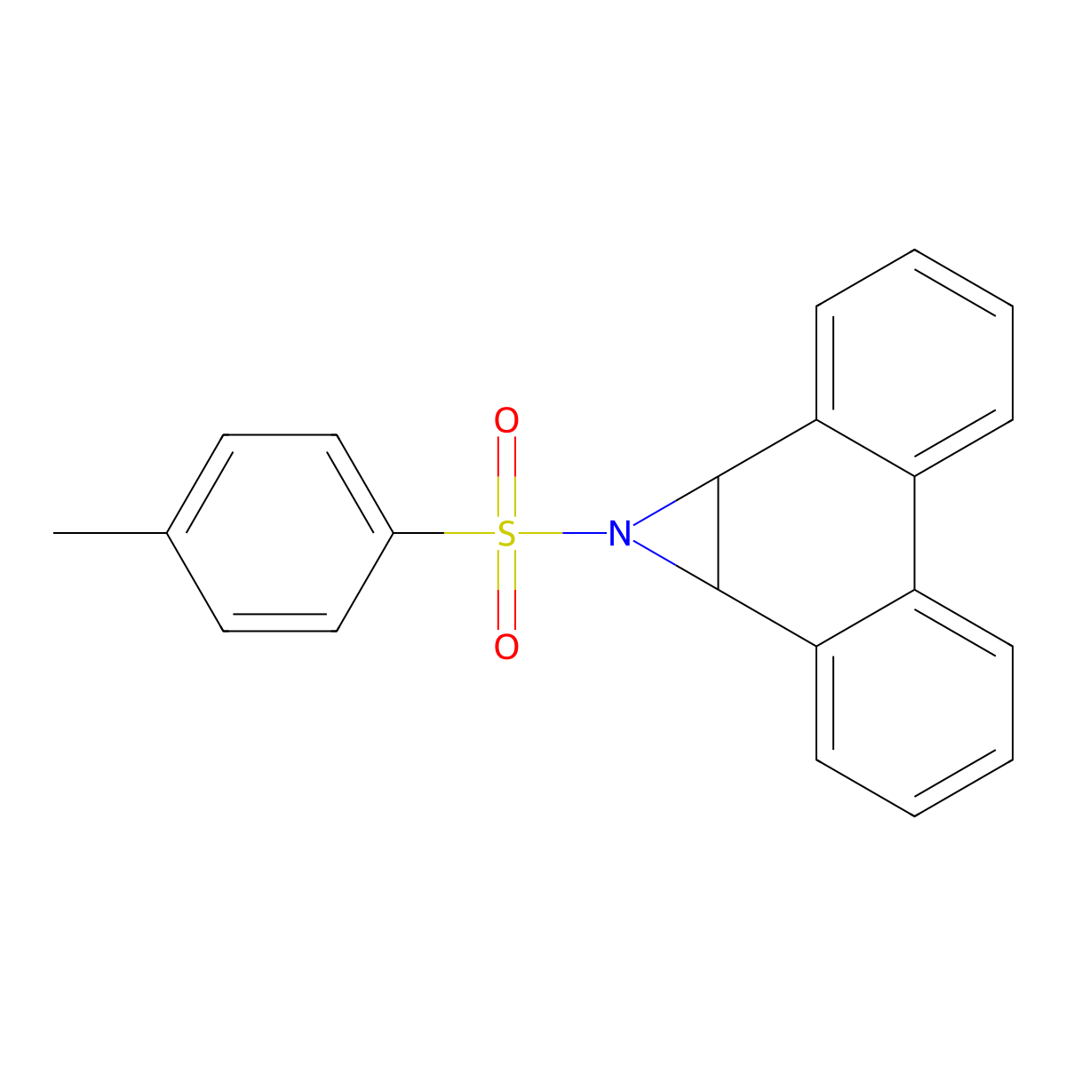 1a,9b-Dihydro-1-((4-methylphenyl)sulfonyl)-1H-phenanthro(9,10-b)azirine molecular structure, CAS 60883-97-8