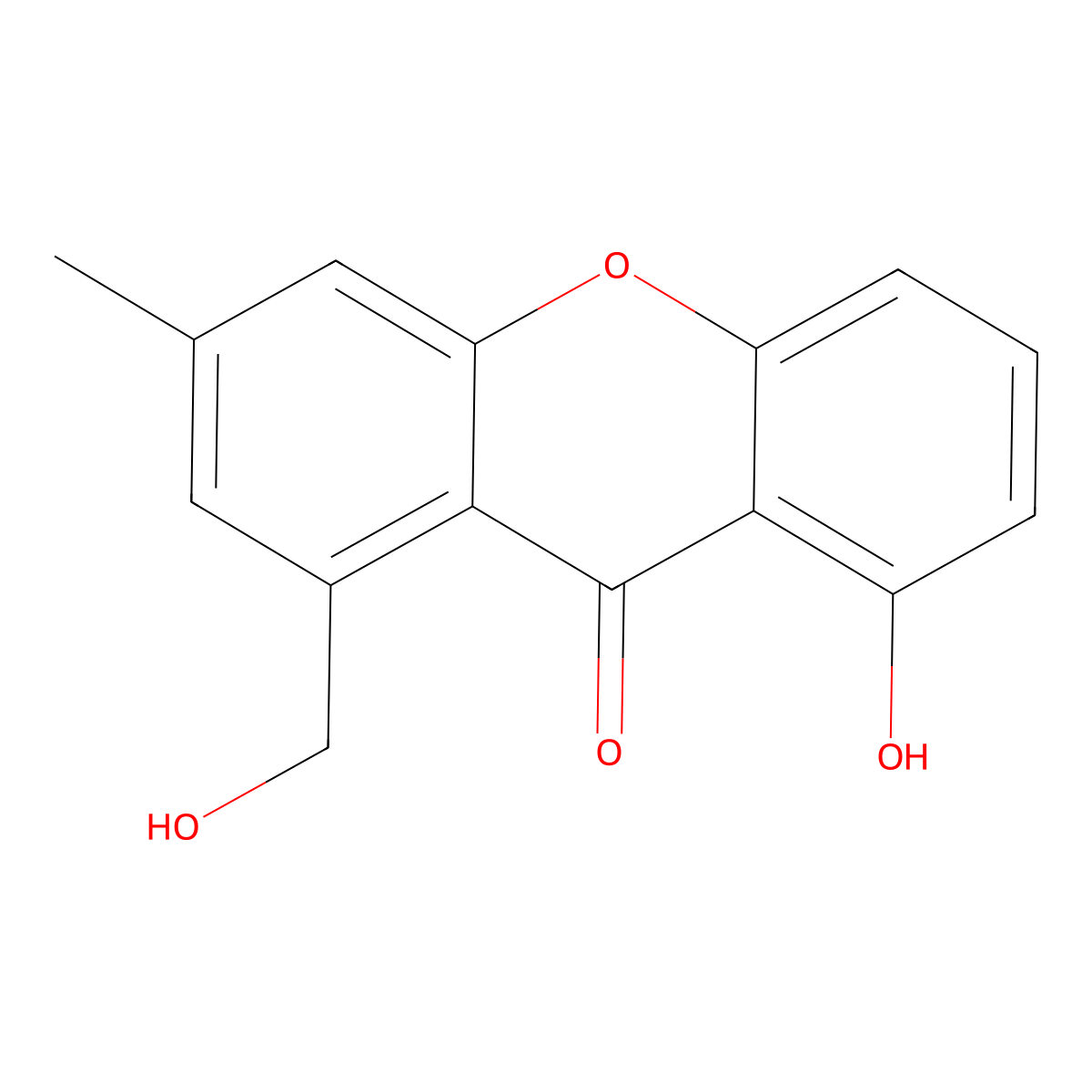 8-Hydroxy-1-(hydroxymethyl)-3-methylxanthone molecular structure, CAS 60883-98-9