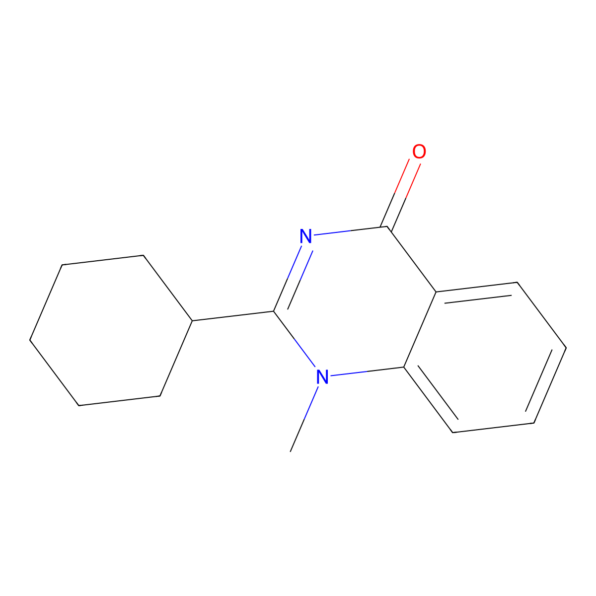 2-Cyclohexyl-1-methylquinazolin-4(1H)-one molecular structure, CAS 60888-87-1
