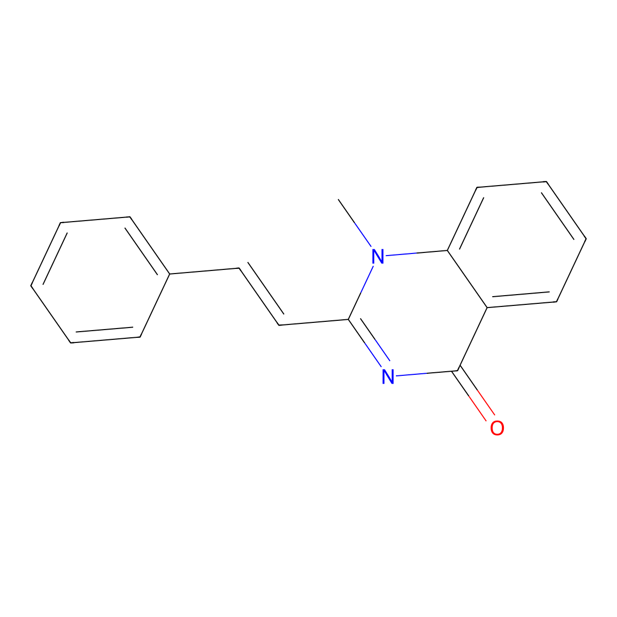 1-Methyl-2-(2-phenylethenyl)quinazolin-4-one molecular structure, CAS 60888-89-3