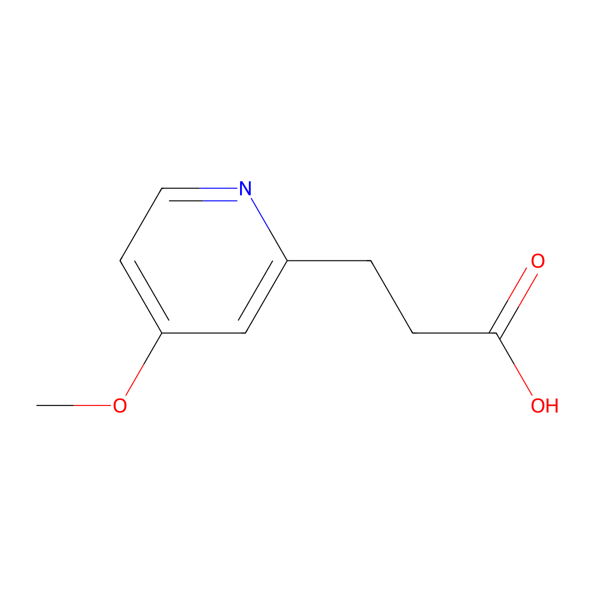 3-(4-Methoxypyridin-2-yl)propanoic acid molecular structure, CAS 608880-87-1