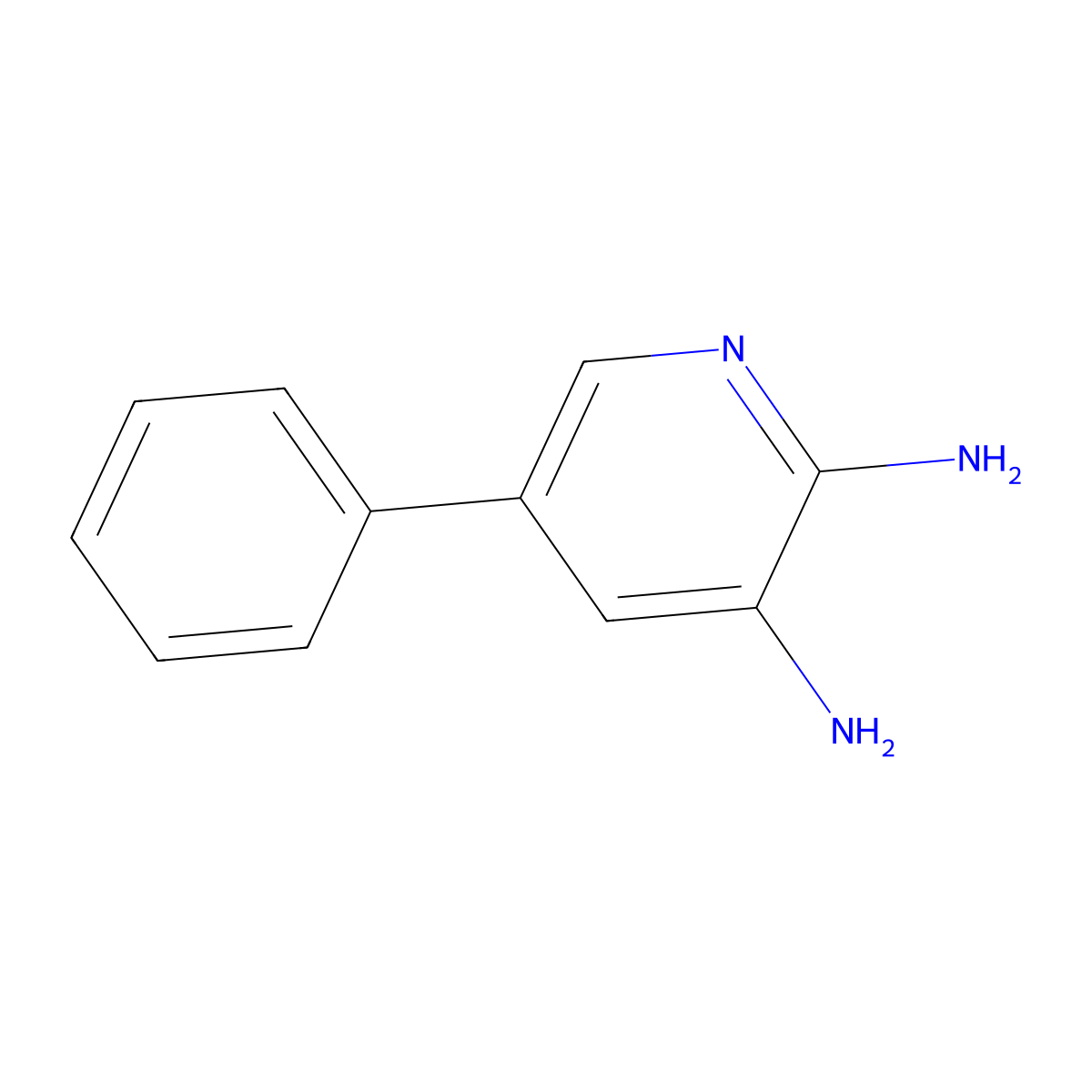 2,3-Diamino-5-phenylpyridine molecular structure, CAS 608880-88-2