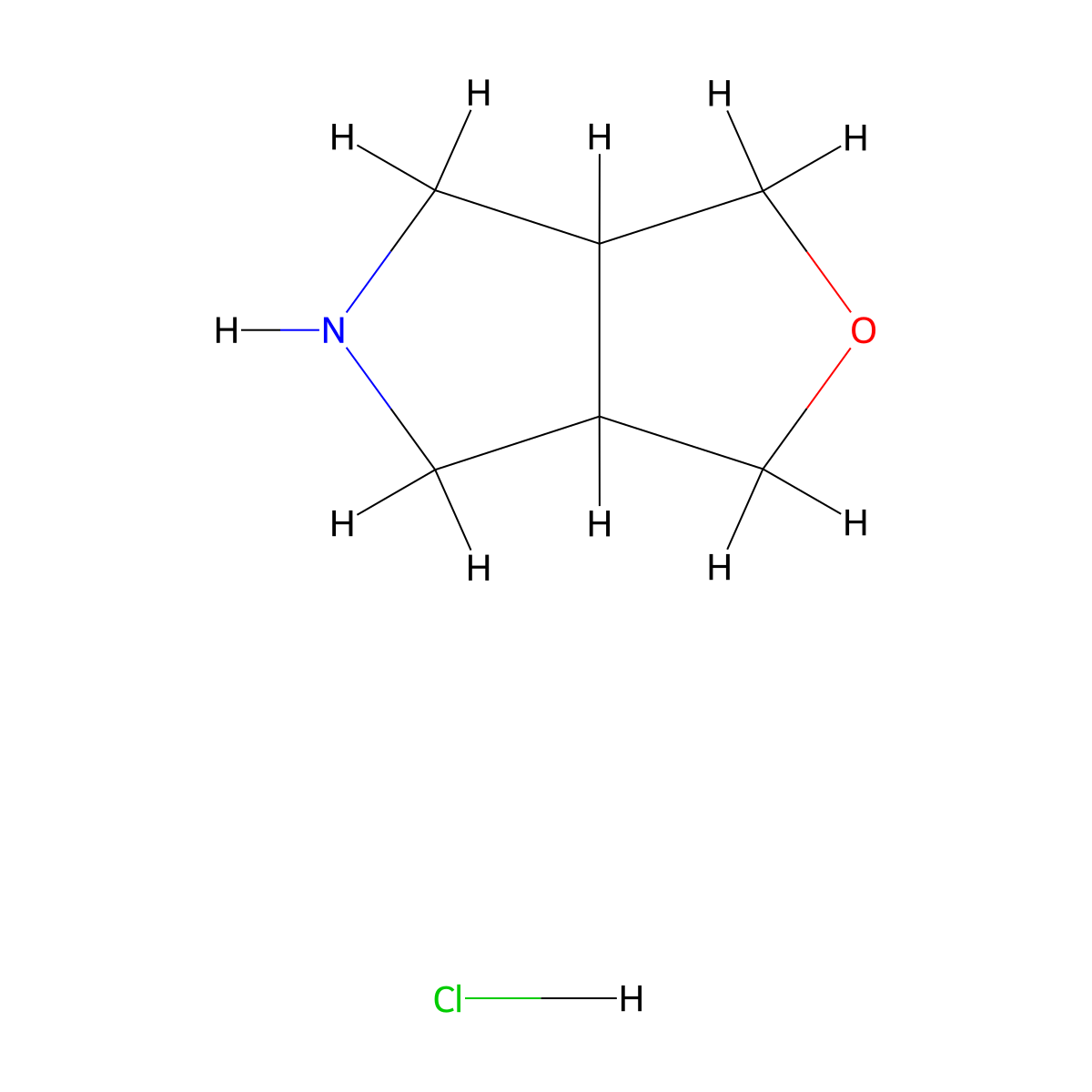 Hexahydro-1H-furo[3,4-c]pyrrole hydrochloride molecular structure, CAS 60889-33-0