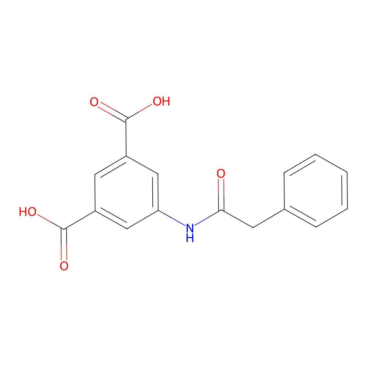5-[(Phenylacetyl)amino]benzene-1,3-dicarboxylic acid molecular structure, CAS 6089-03-8