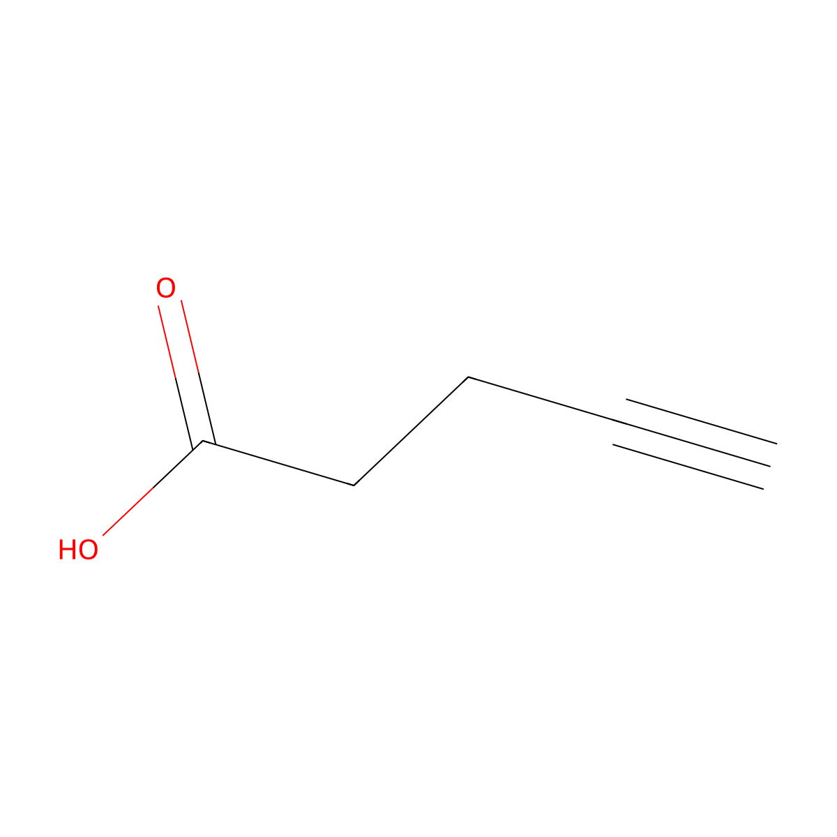 4-Pentynoic acid molecular structure, CAS 6089-09-4