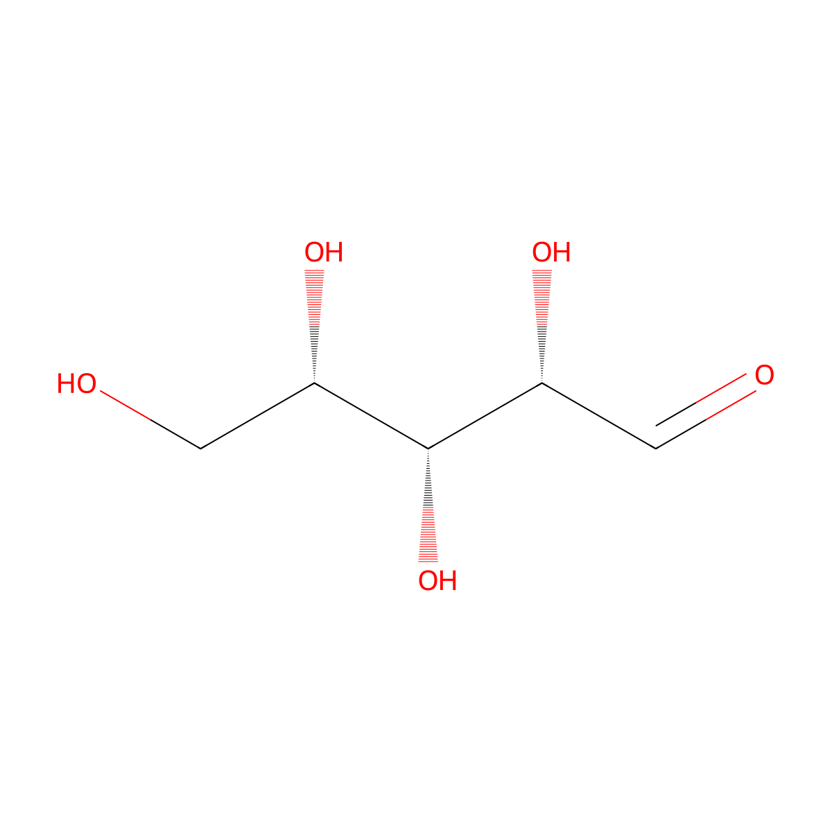 L-Xylose molecular structure, CAS 609-06-3