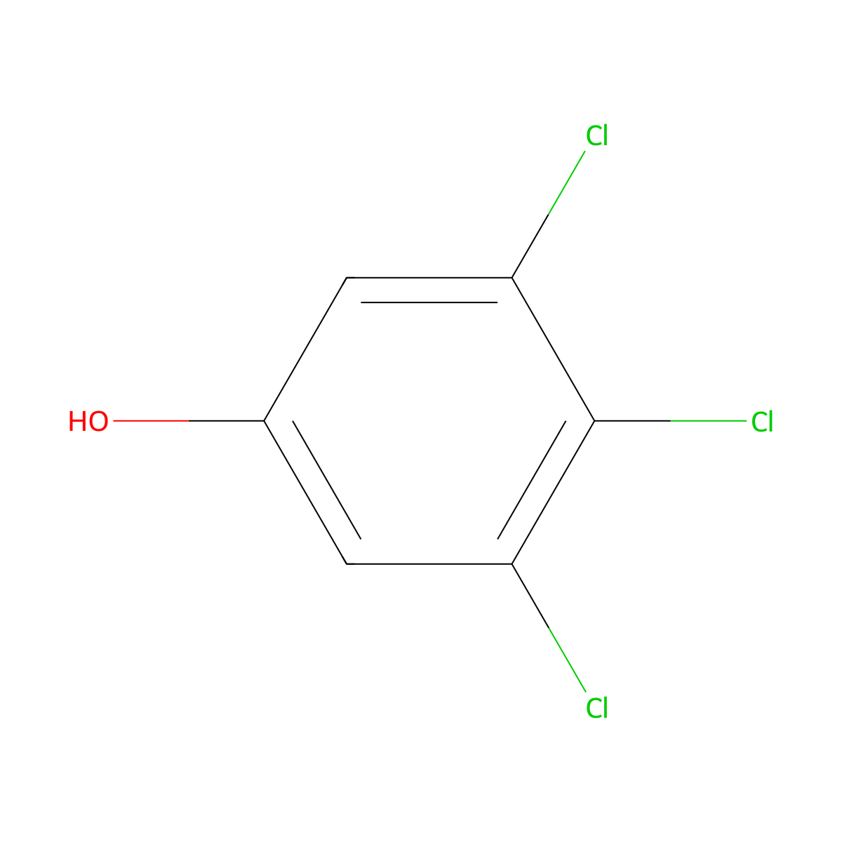 3,4,5-Trichlorophenol molecular structure, CAS 609-19-8
