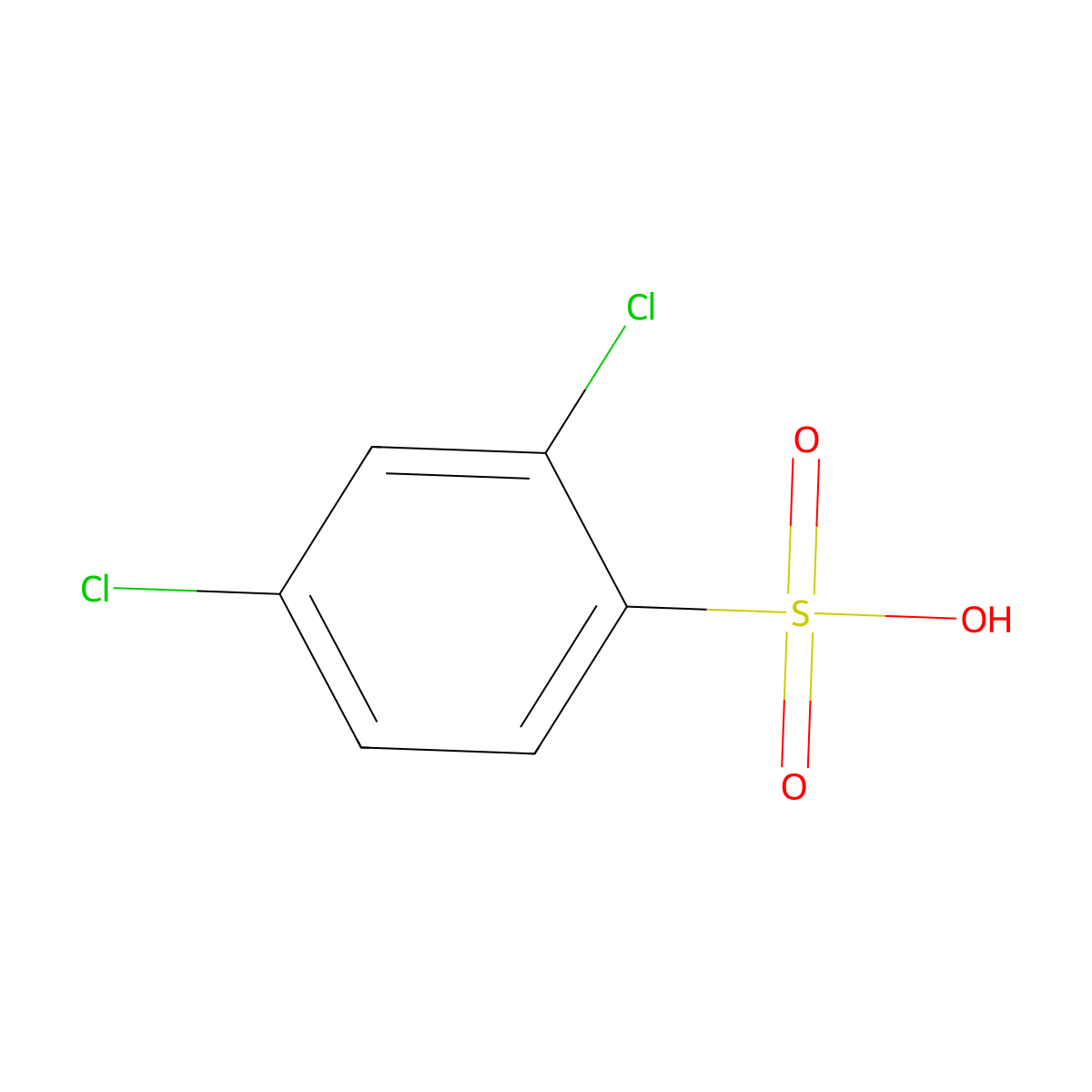 2,4-Dichlorobenzene-1-sulfonic acid molecular structure, CAS 609-62-1