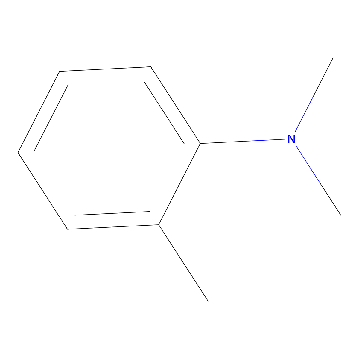 N,N,2-Trimethylaniline molecular structure, CAS 609-72-3