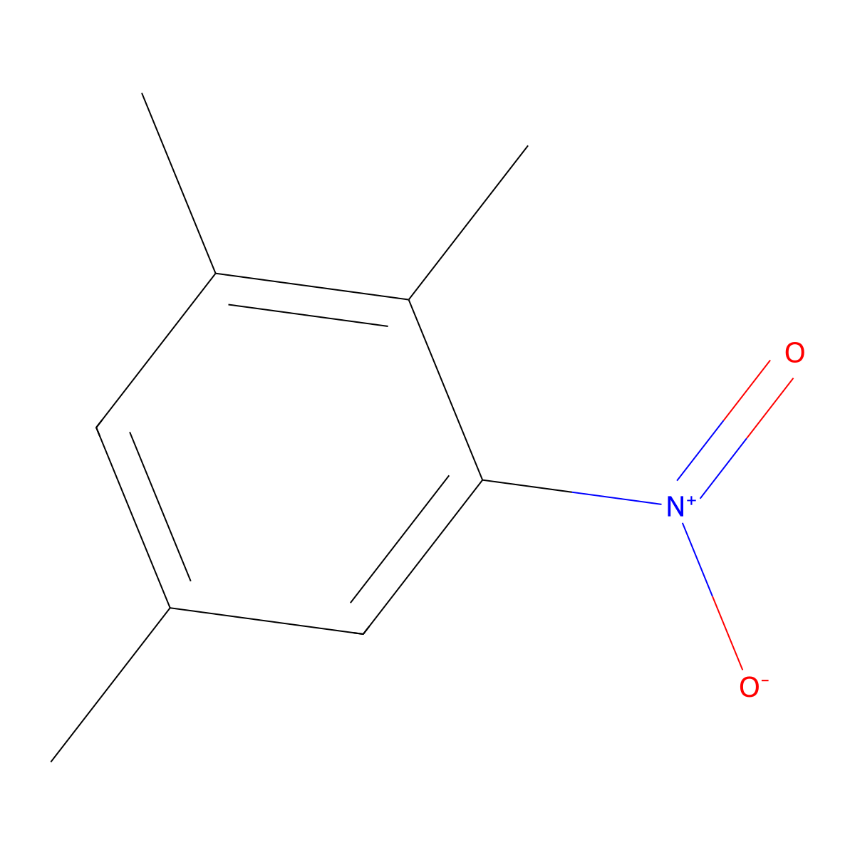 1,2,5-Trimethyl-3-nitrobenzene molecular structure, CAS 609-88-1