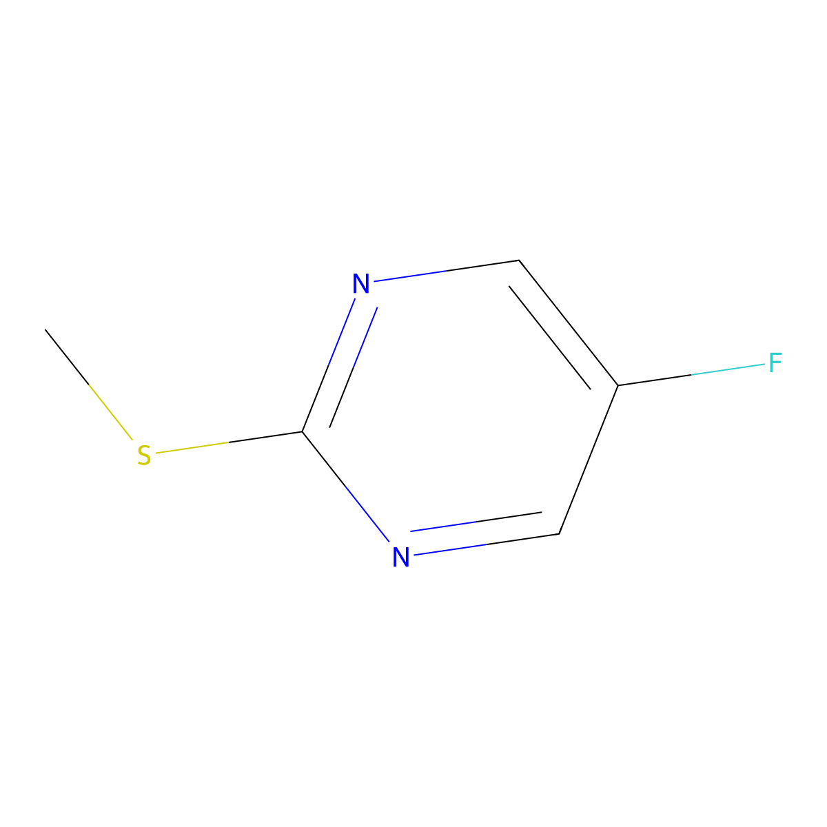 5-Fluoro-2-(methylthio)pyrimidine molecular structure, CAS 6090-37-5