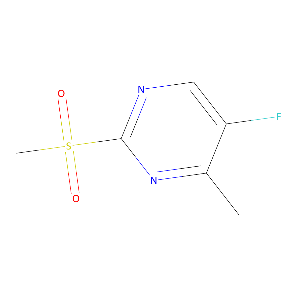5-Fluoro-4-methyl-2-(methylsulfonyl)pyrimidine molecular structure, CAS 6090-43-3