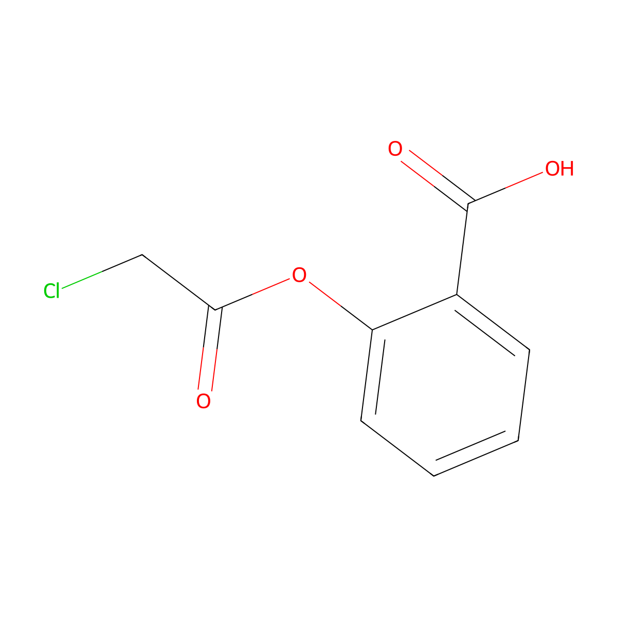 Salicylic acid, chloroacetate molecular structure, CAS 6090-79-5