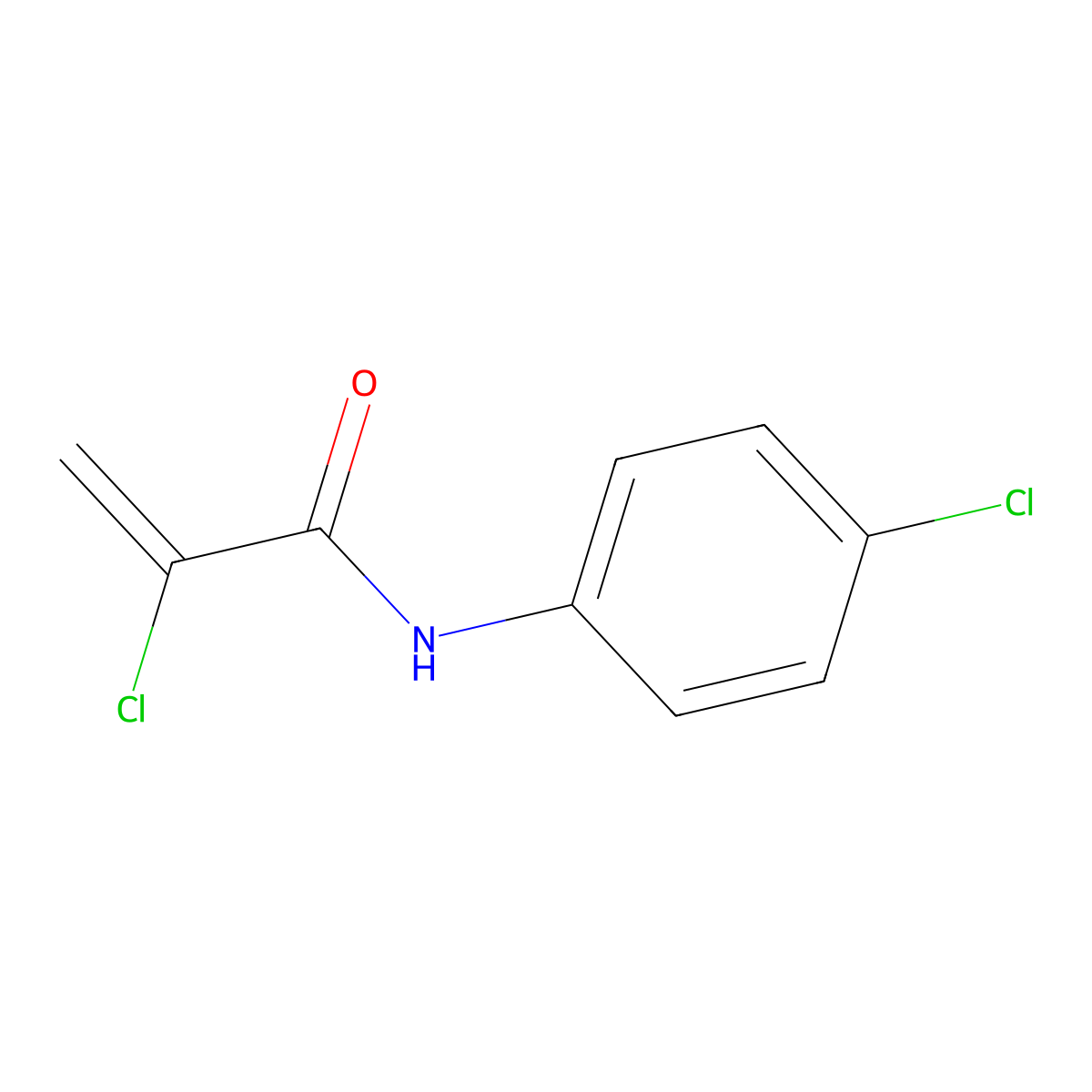 2-chloro-N-(4-chlorophenyl)prop-2-enamide molecular structure, CAS 6090-85-3