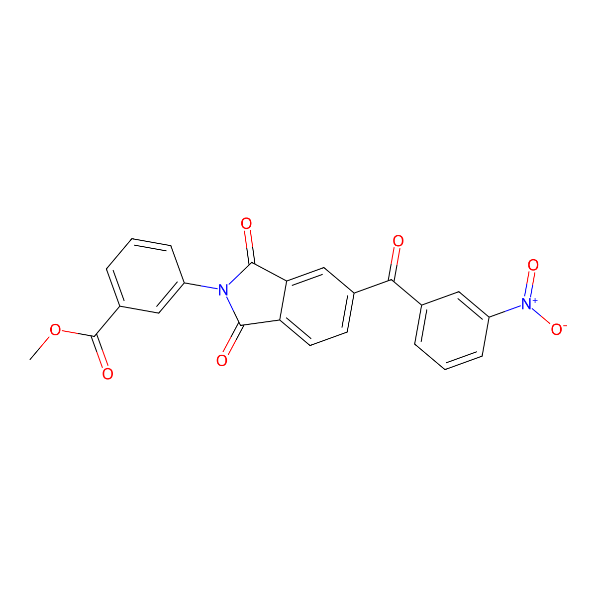 Methyl 3-[5-(3-nitrobenzoyl)-1,3-dioxoisoindol-2-yl]benzoate molecular structure, CAS 6090-88-6