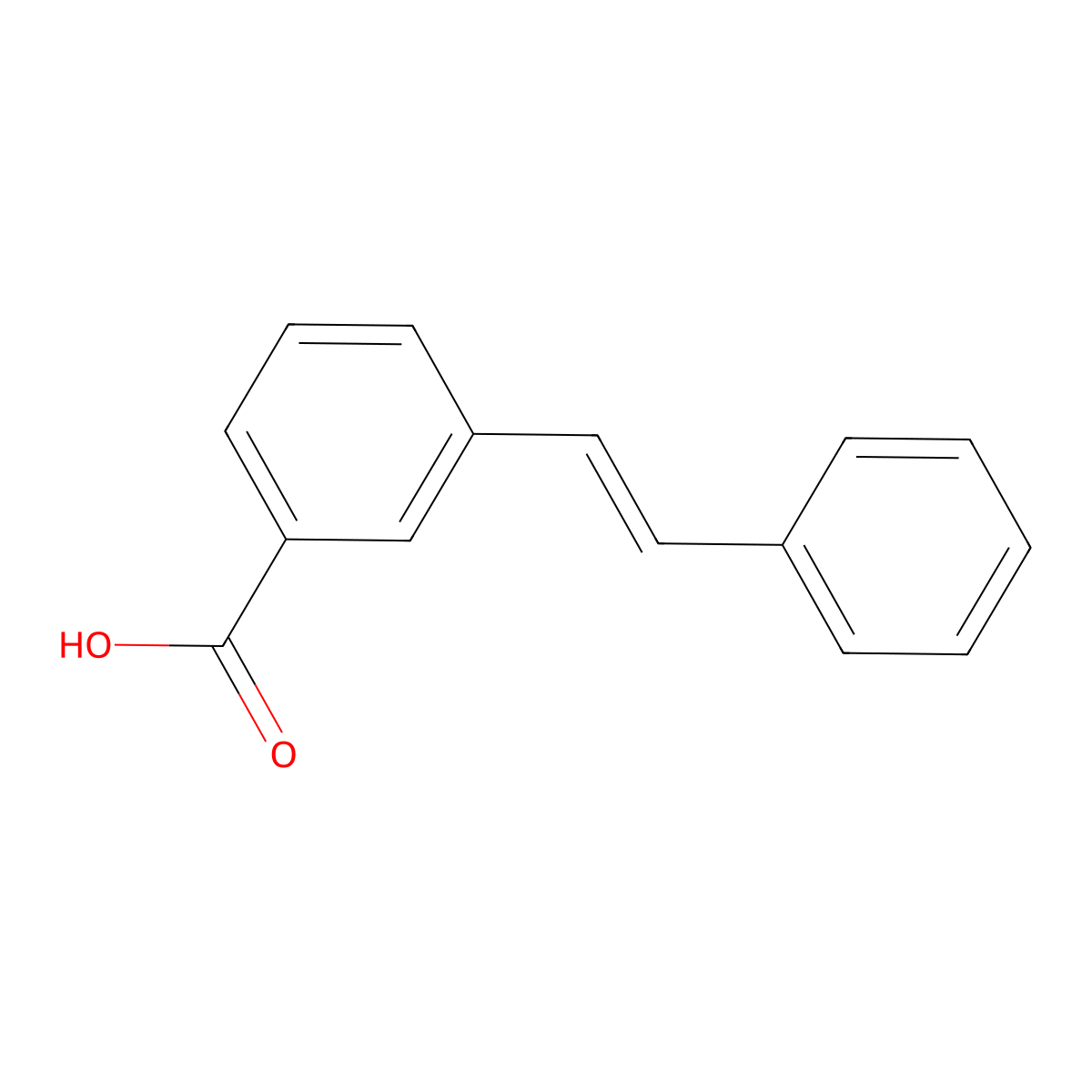 3-[(E)-2-phenylethenyl]benzoic acid molecular structure, CAS 60901-22-6
