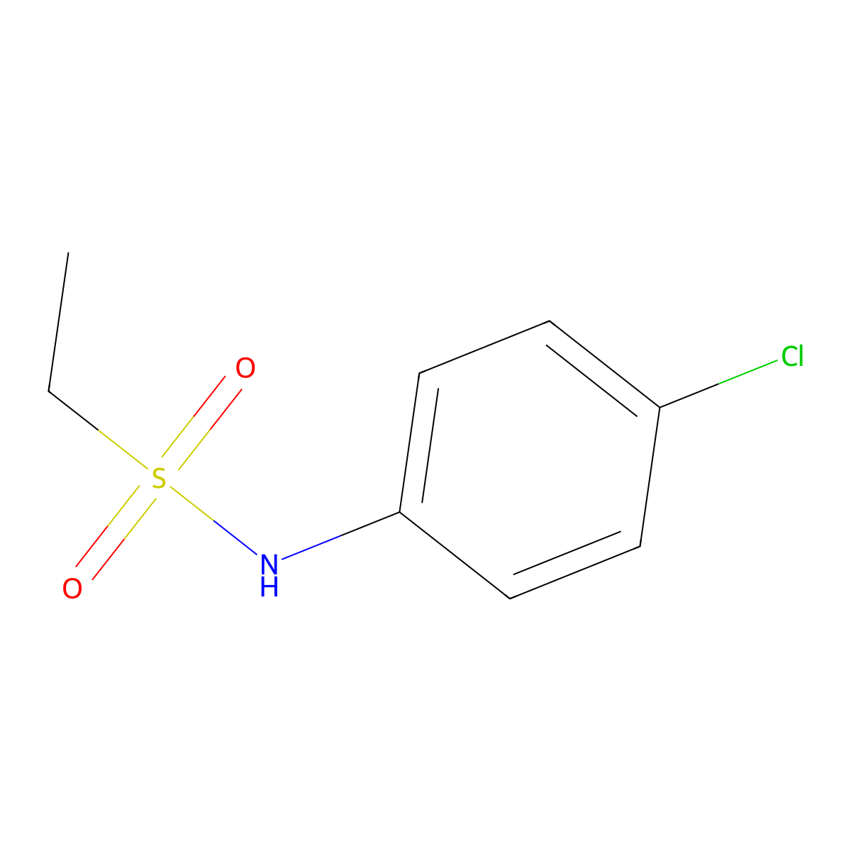 N-(4-chlorophenyl)ethanesulfonamide molecular structure, CAS 60901-27-1