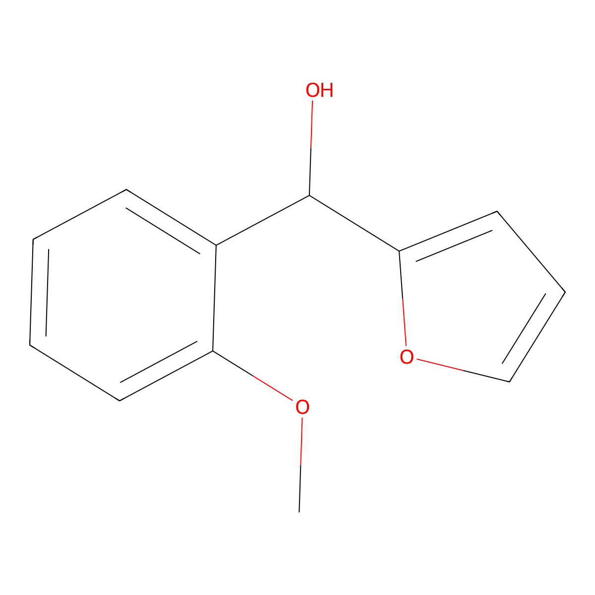 Furan-2-yl(2-methoxyphenyl)methanol molecular structure, CAS 60907-93-9