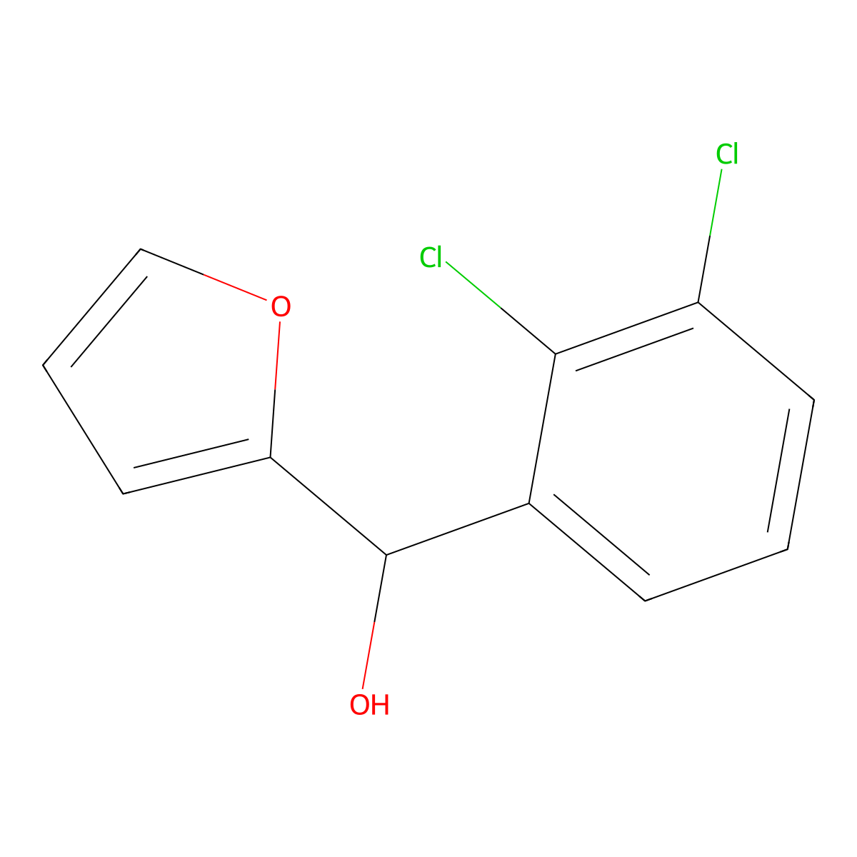 (2,3-Dichlorophenyl)(furan-2-yl)methanol molecular structure, CAS 60907-95-1