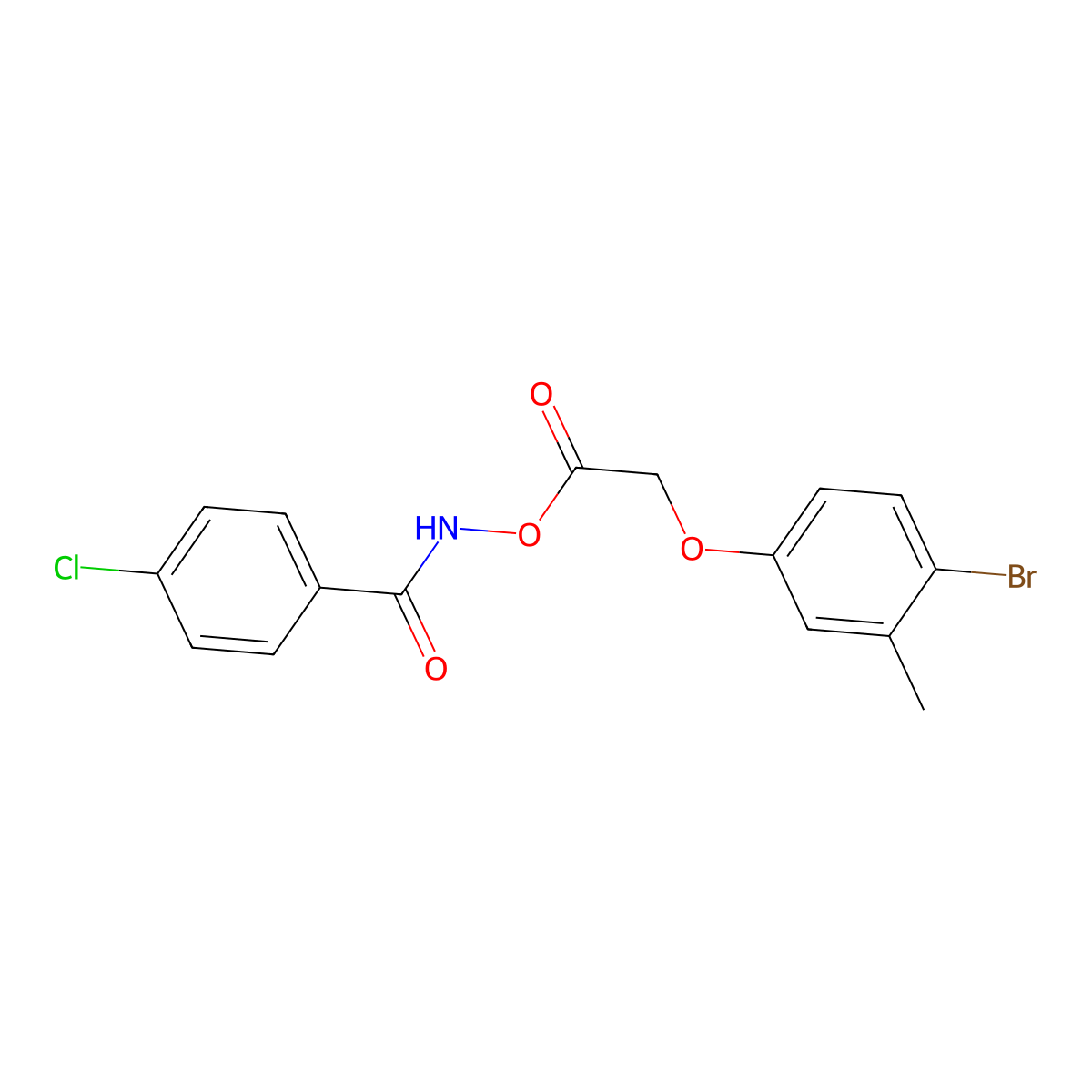 N-{[(4-Bromo-3-methylphenoxy)acetyl]oxy}-4-chlorobenzamide molecular structure, CAS 6091-09-4