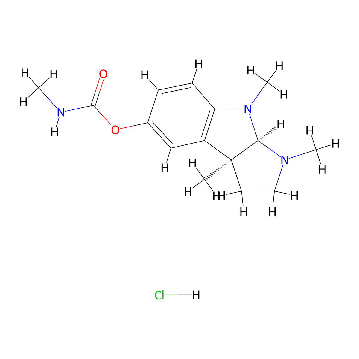 Physostigmine hydrochloride molecular structure, CAS 6091-12-9