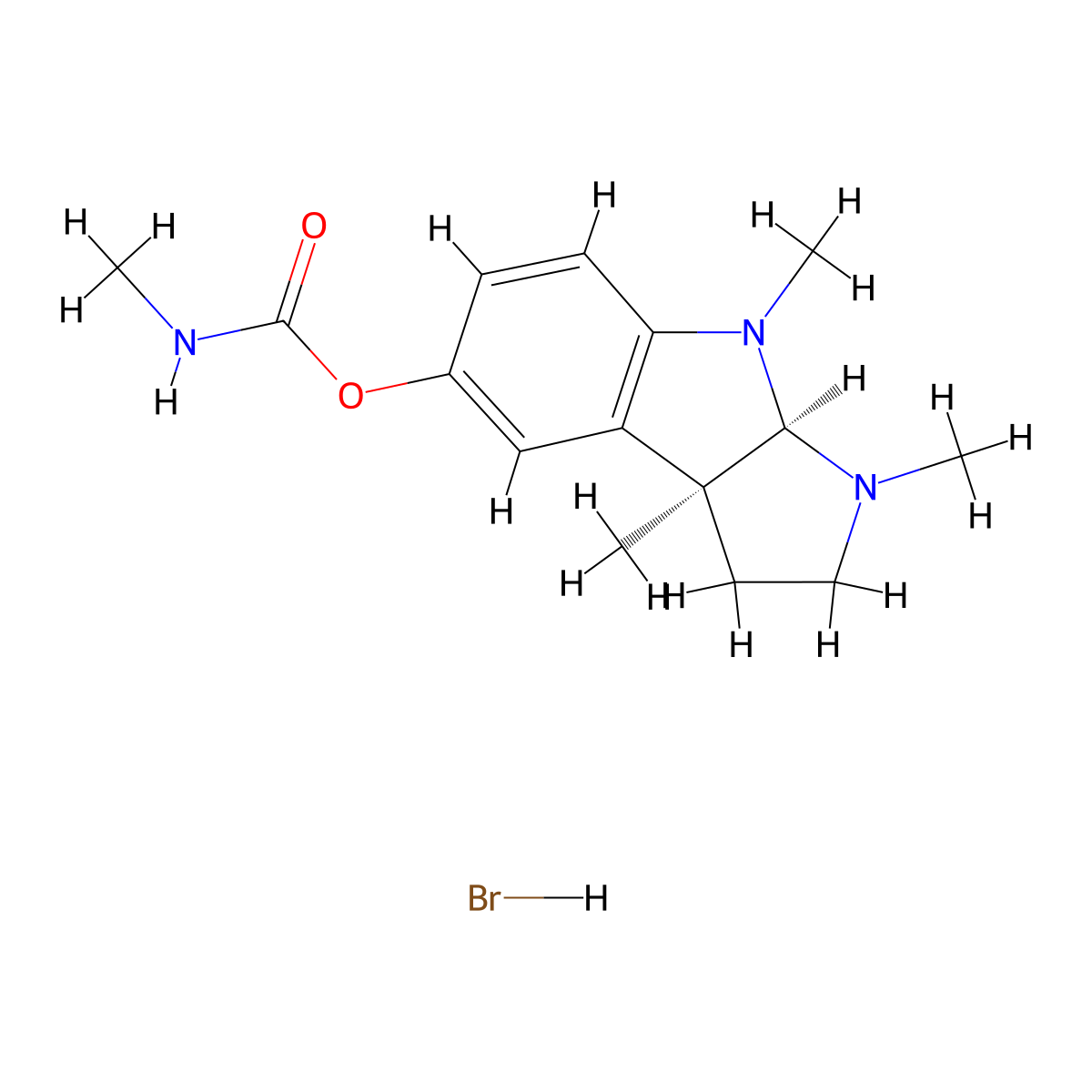 Physostigmine hydrobromide molecular structure, CAS 6091-13-0