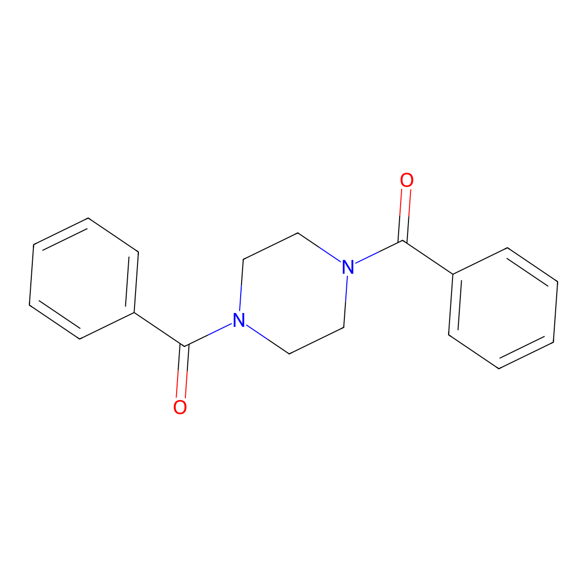 N,N'-dibenzoylpiperazine molecular structure, CAS 6091-41-4