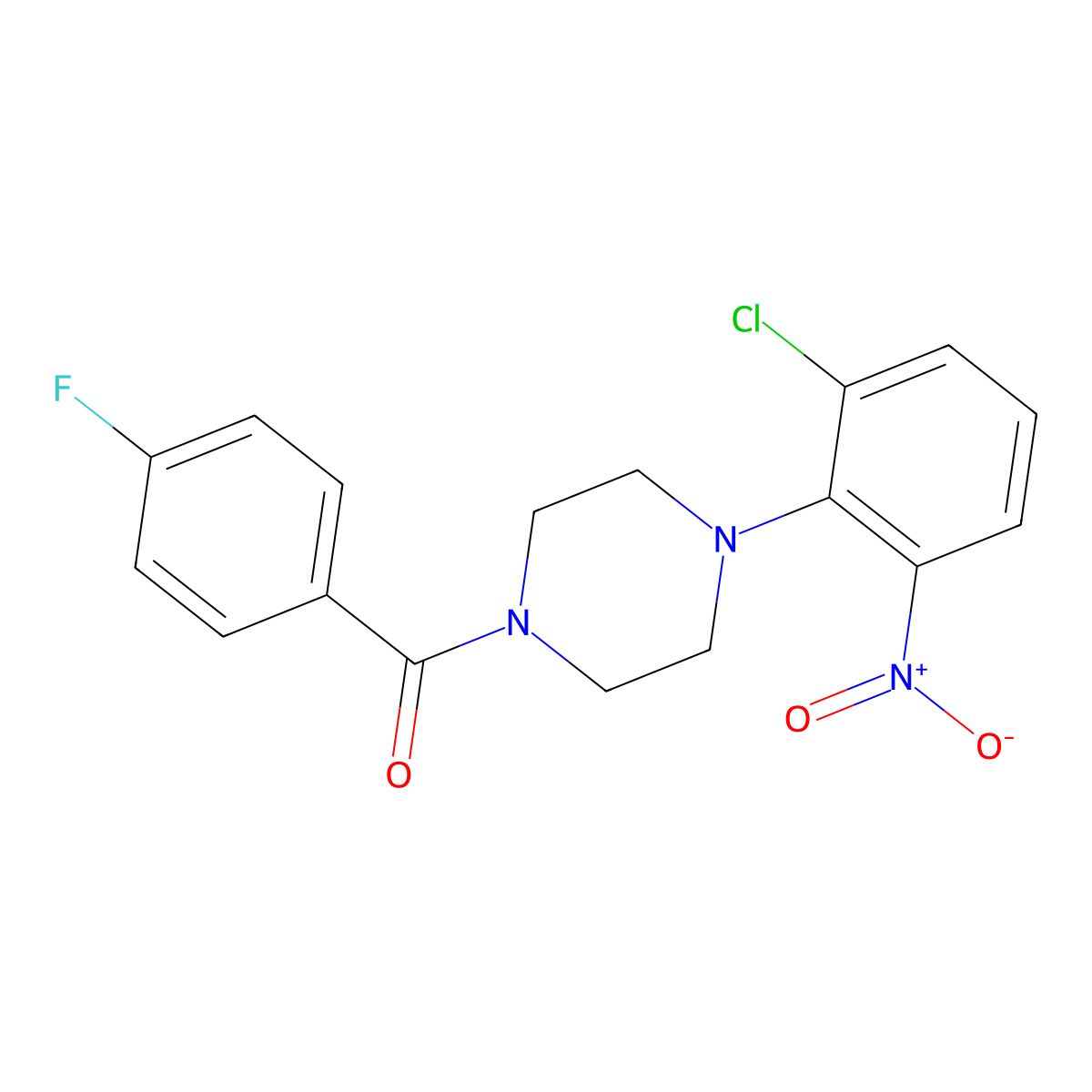 [4-(2-Chloro-6-nitrophenyl)piperazin-1-yl](4-fluorophenyl)methanone molecular structure, CAS 6091-48-1
