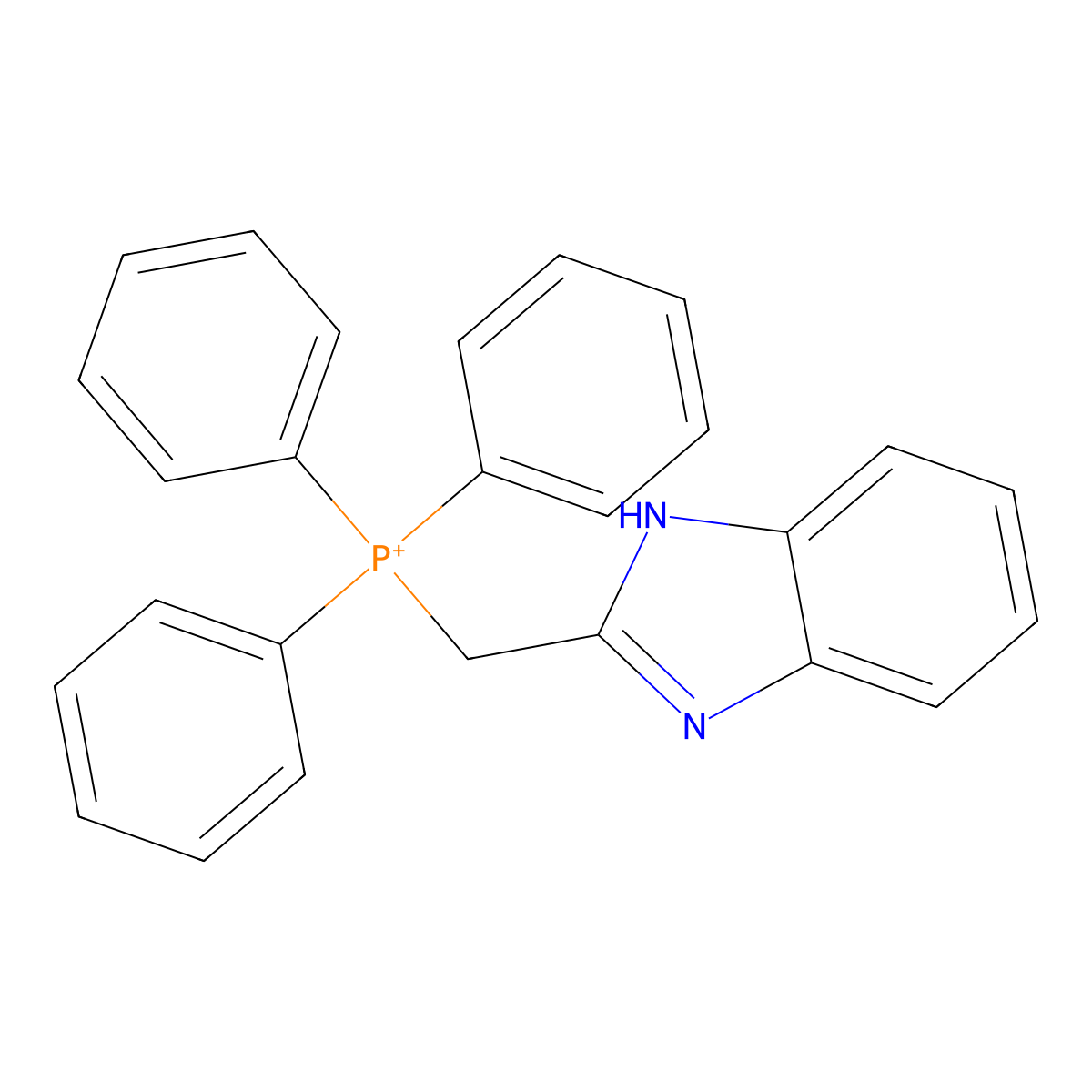 2-((Triphenylphosphoranyl)methyl)-1H-benzimidazole molecular structure, CAS 60912-44-9