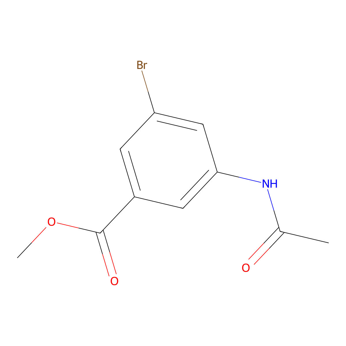 Methyl 3-acetamido-5-bromobenzoate molecular structure, CAS 60912-61-0